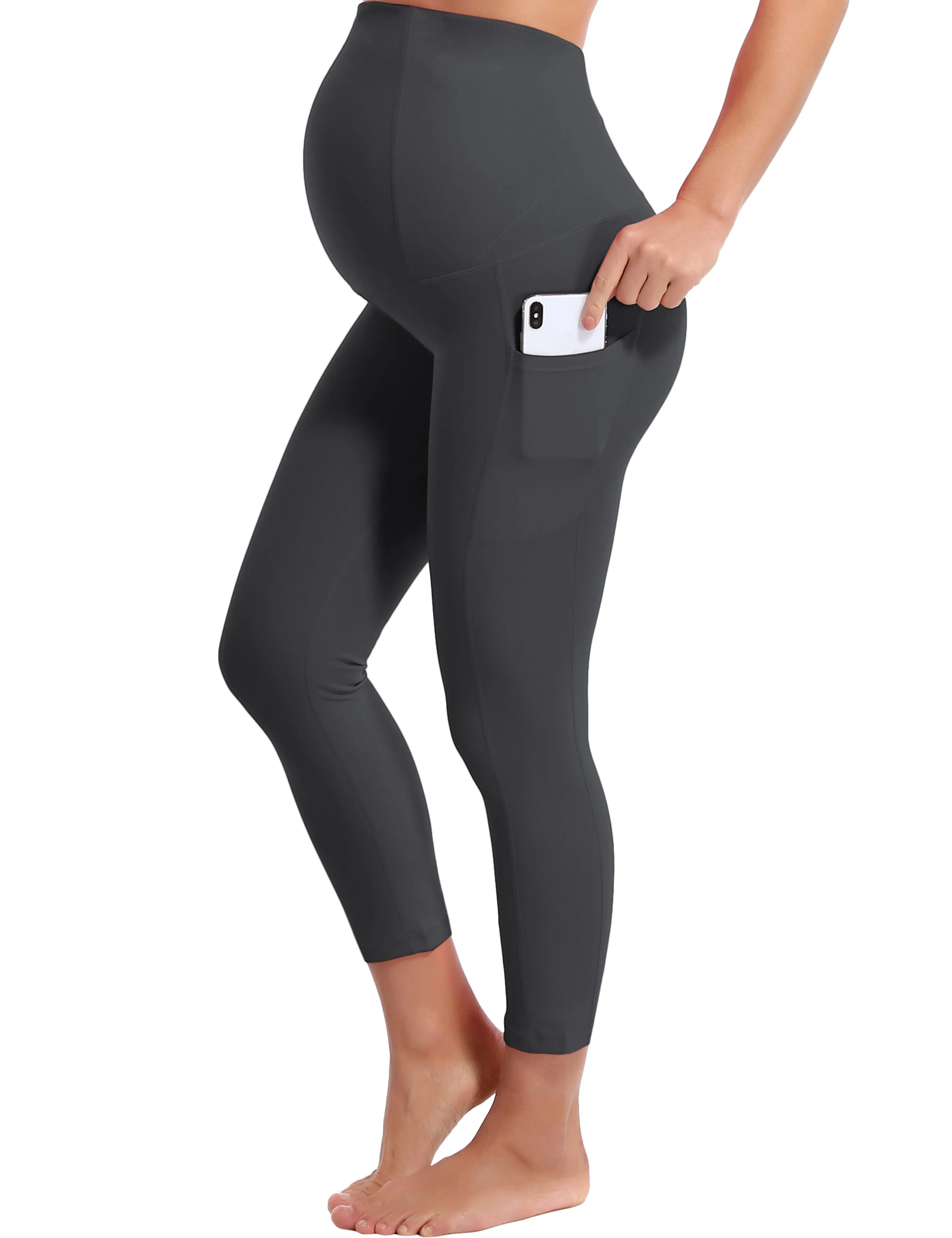 22" Side Pockets Maternity Jogging Pants shadowcharcoal_Jogging