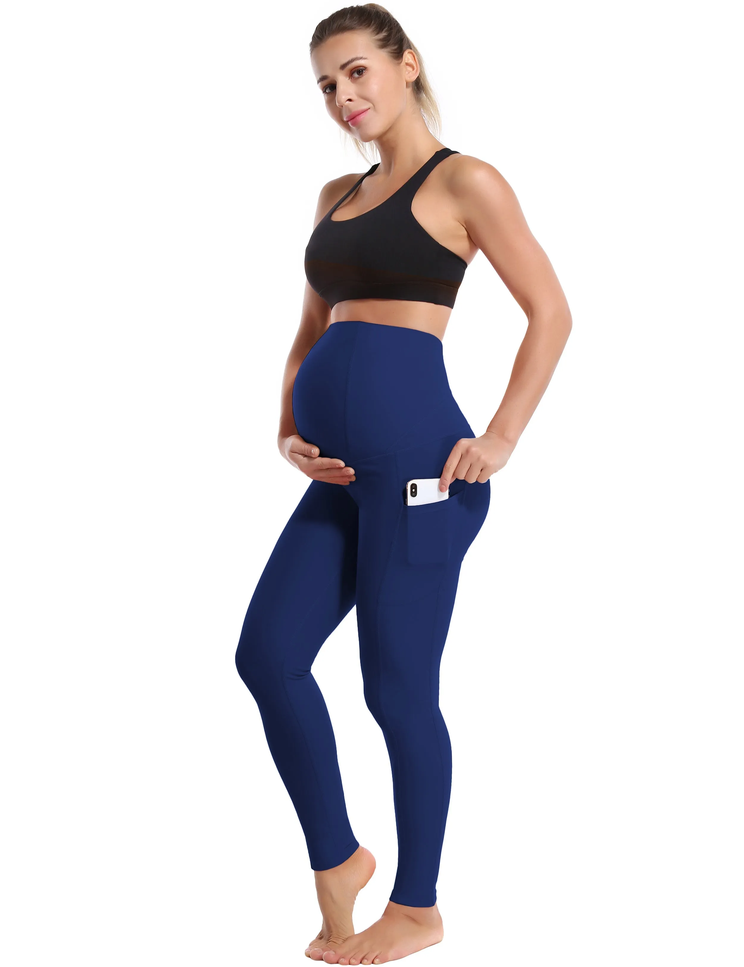 26" Side Pockets Maternity Jogging Pants navy_Jogging