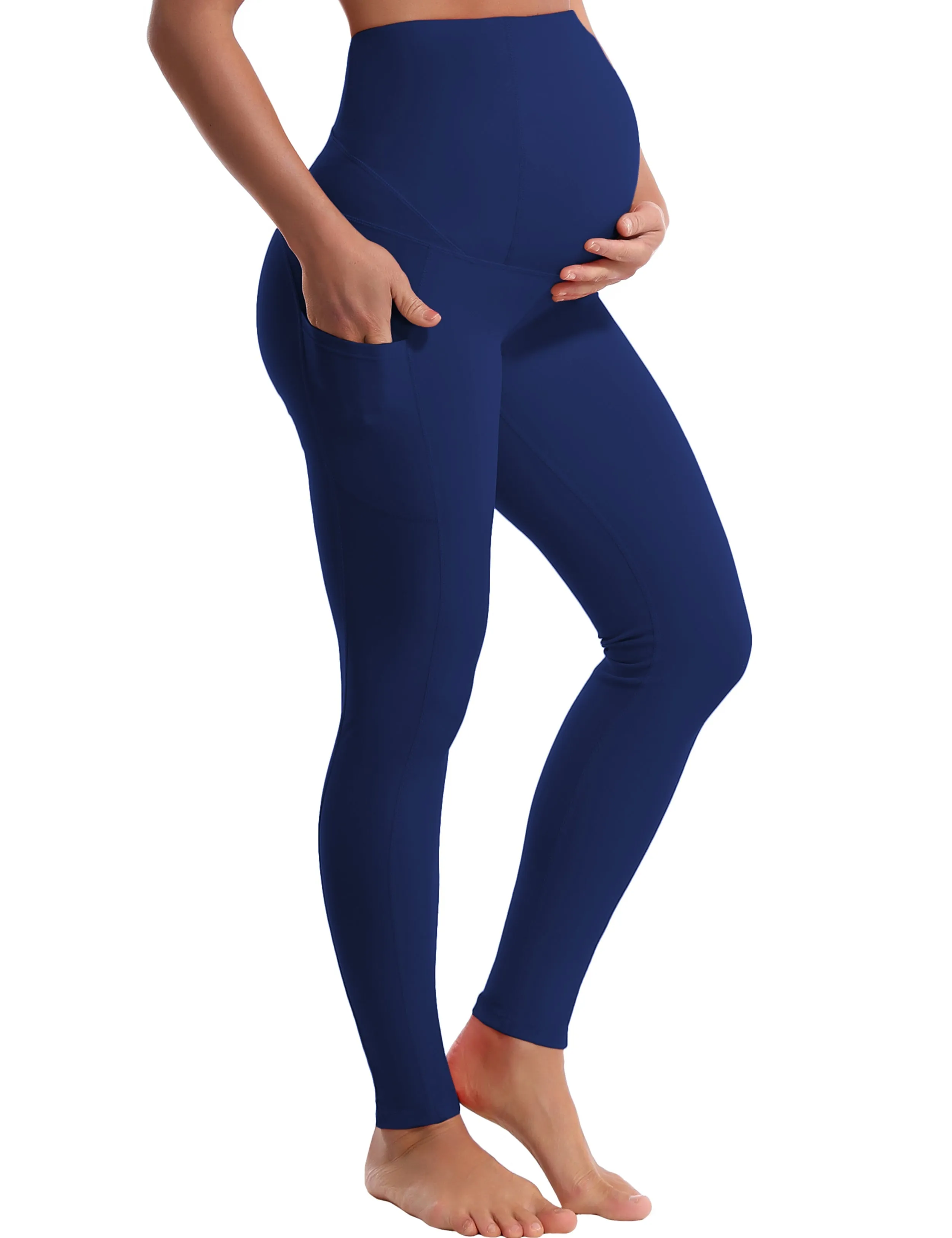 26" Side Pockets Maternity Jogging Pants navy_Jogging