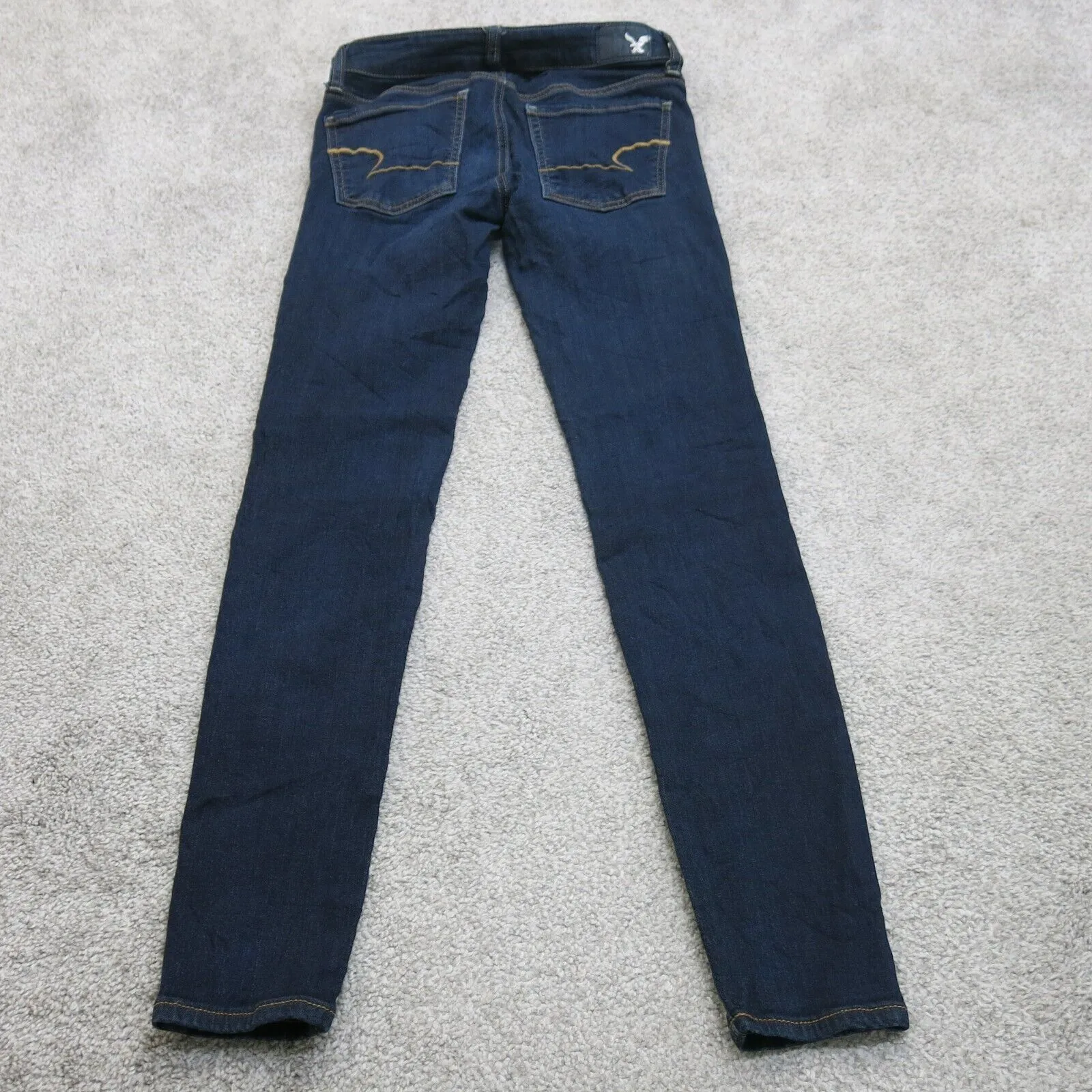 American Eagle Jeans Womens Blue 0 Denim Stretch Skinny Leg Mid Rise Cotton