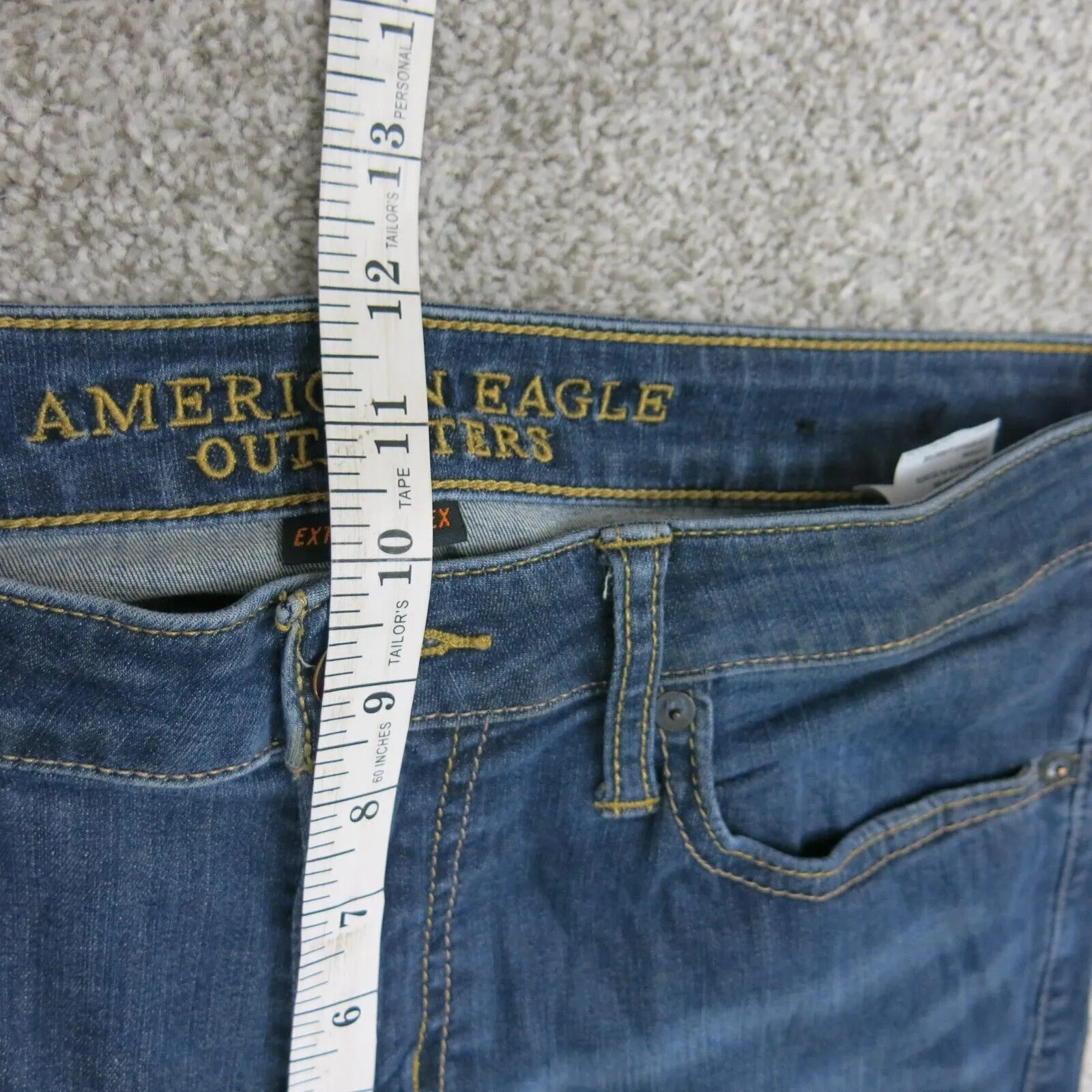 American Eagle Mens Denim Jeans Skinny Leg 5 Pocket Mid Rise Blue Size W31XL32