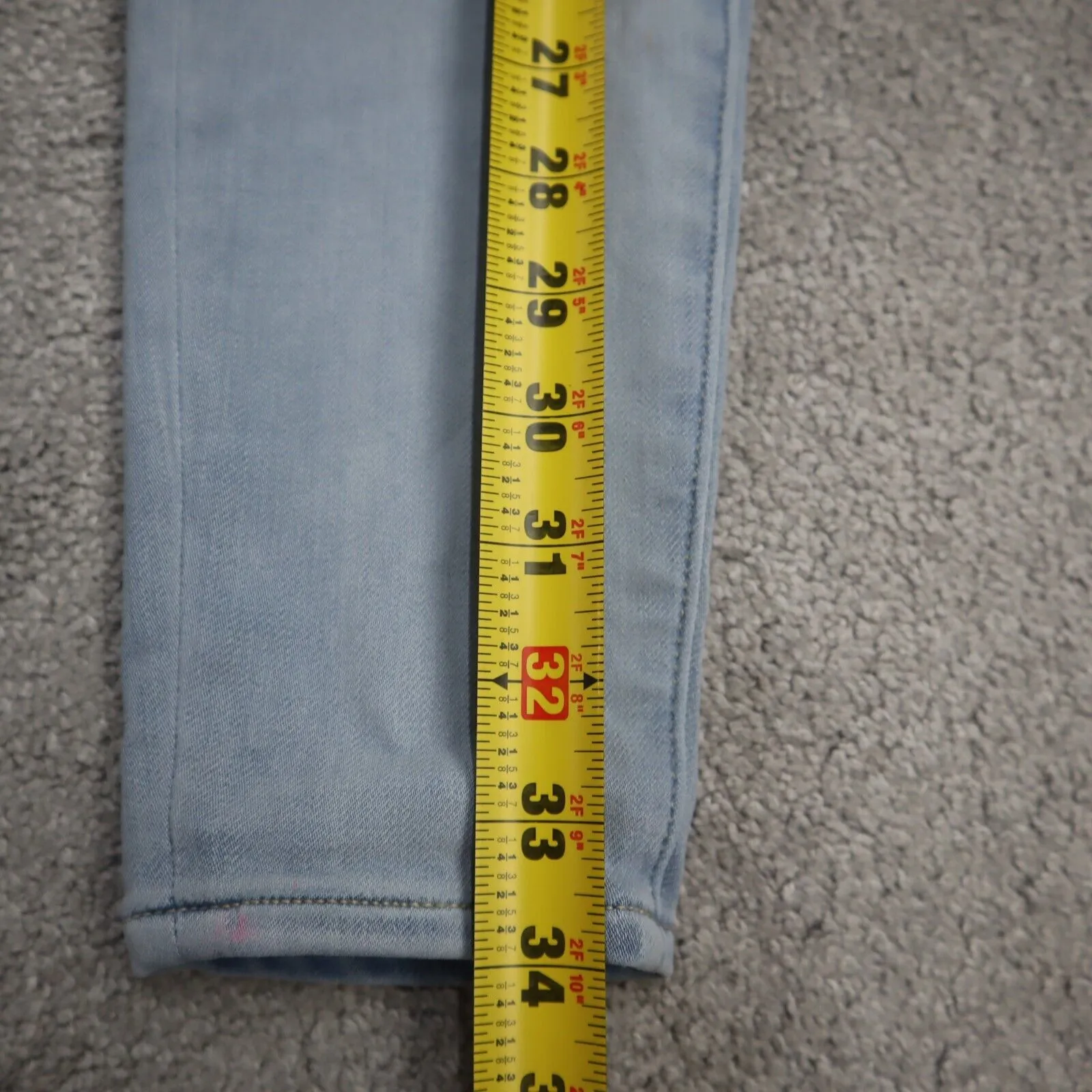 American Eagle Womens Jeans Skinny Leg Super Stretch Mid Rise Light Blue 0 Short