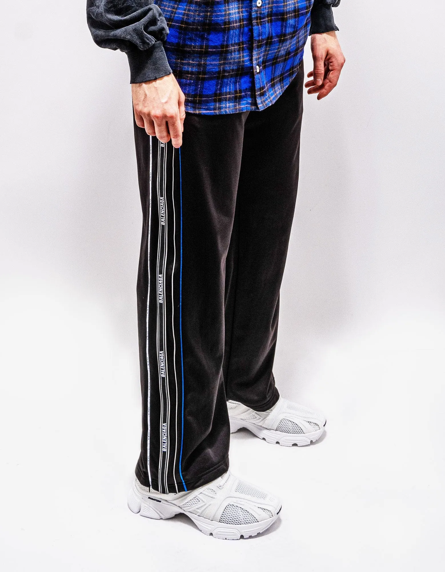 Balenciaga Black Stripe Logo Sweat Pants