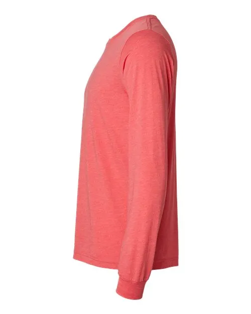 BELLA   CANVAS Triblend Long Sleeve Tee 3513 Red Triblend