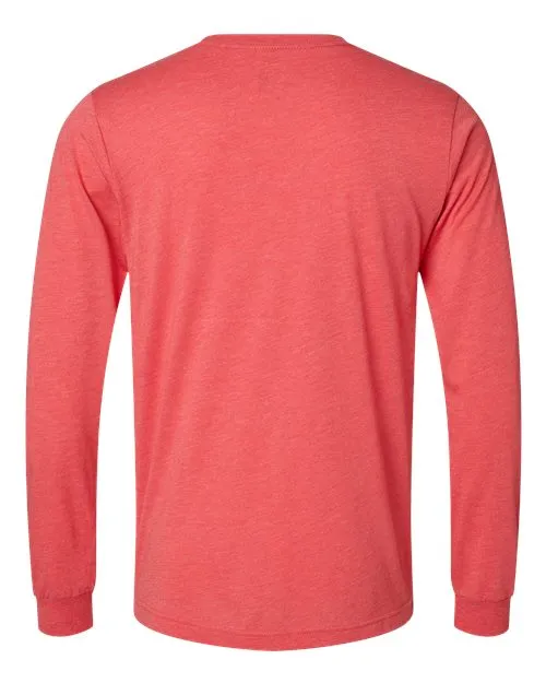 BELLA   CANVAS Triblend Long Sleeve Tee 3513 Red Triblend