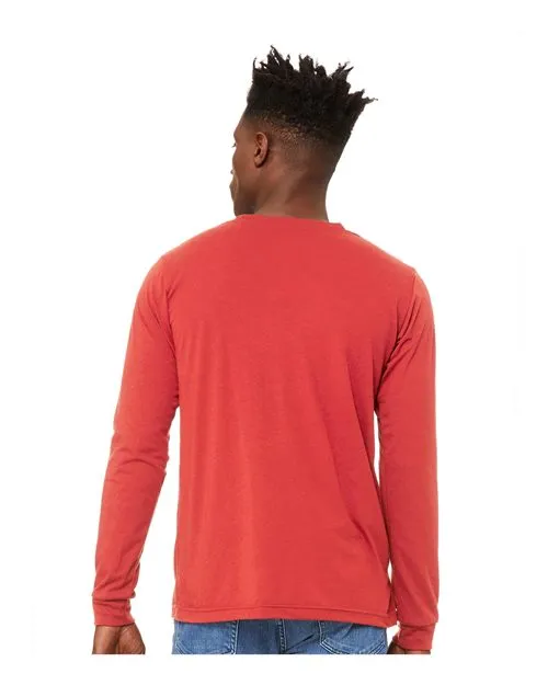 BELLA   CANVAS Triblend Long Sleeve Tee 3513 Red Triblend