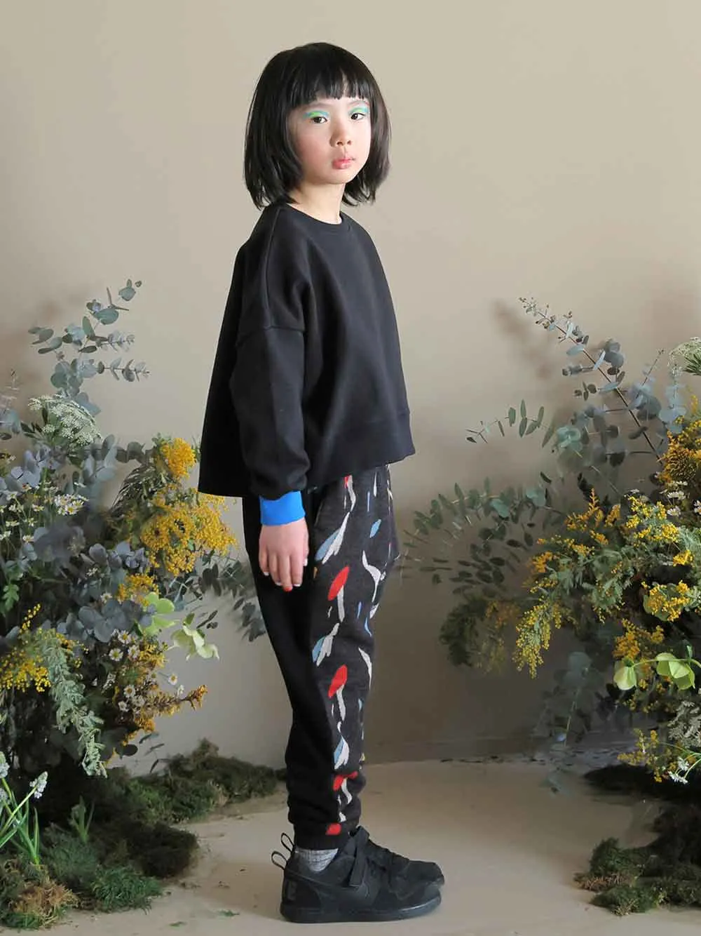 Black Flowers JQ Pants