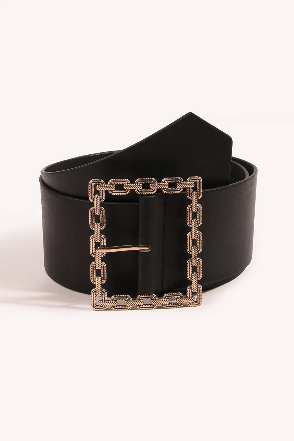 Black Square Buckle Belt