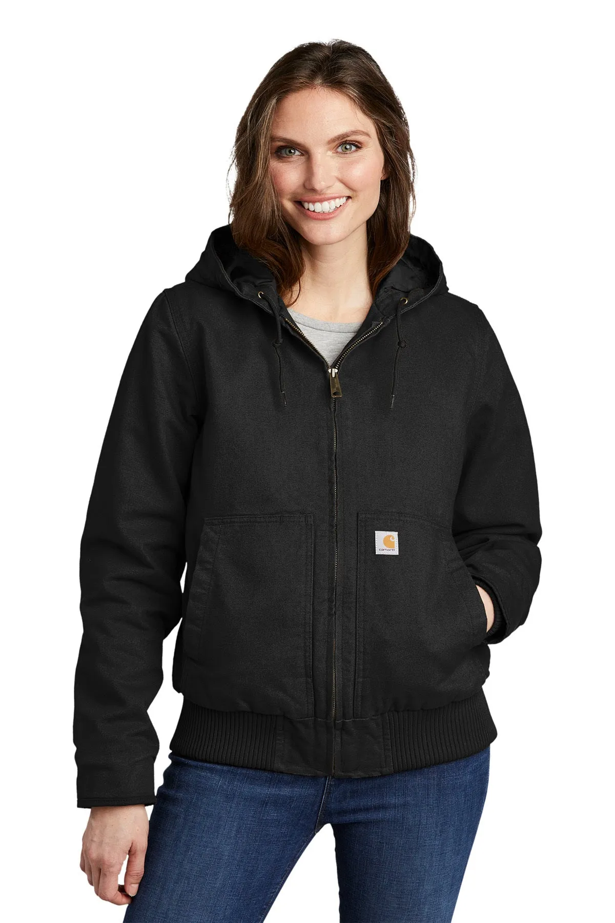 Carhartt Womens Washed Duck Custom Jackets, Black