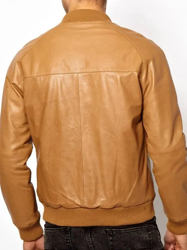 CASUAL TAN BROWN BOMBER JACKET BY TJS