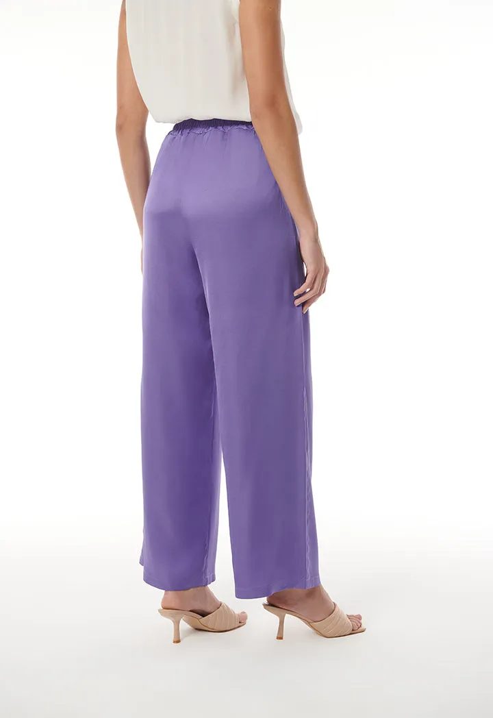 Choice Trendy Elasticated Waistband Pants Purple