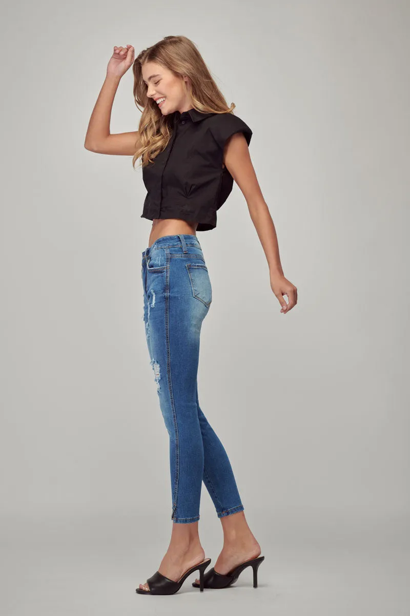 Colleen Mid Rise Ankle Skinny Jeans