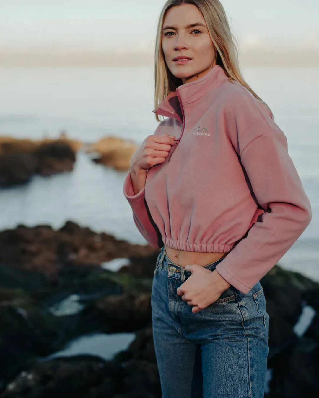 CROPPED FLEECE  - DUSTY PINK