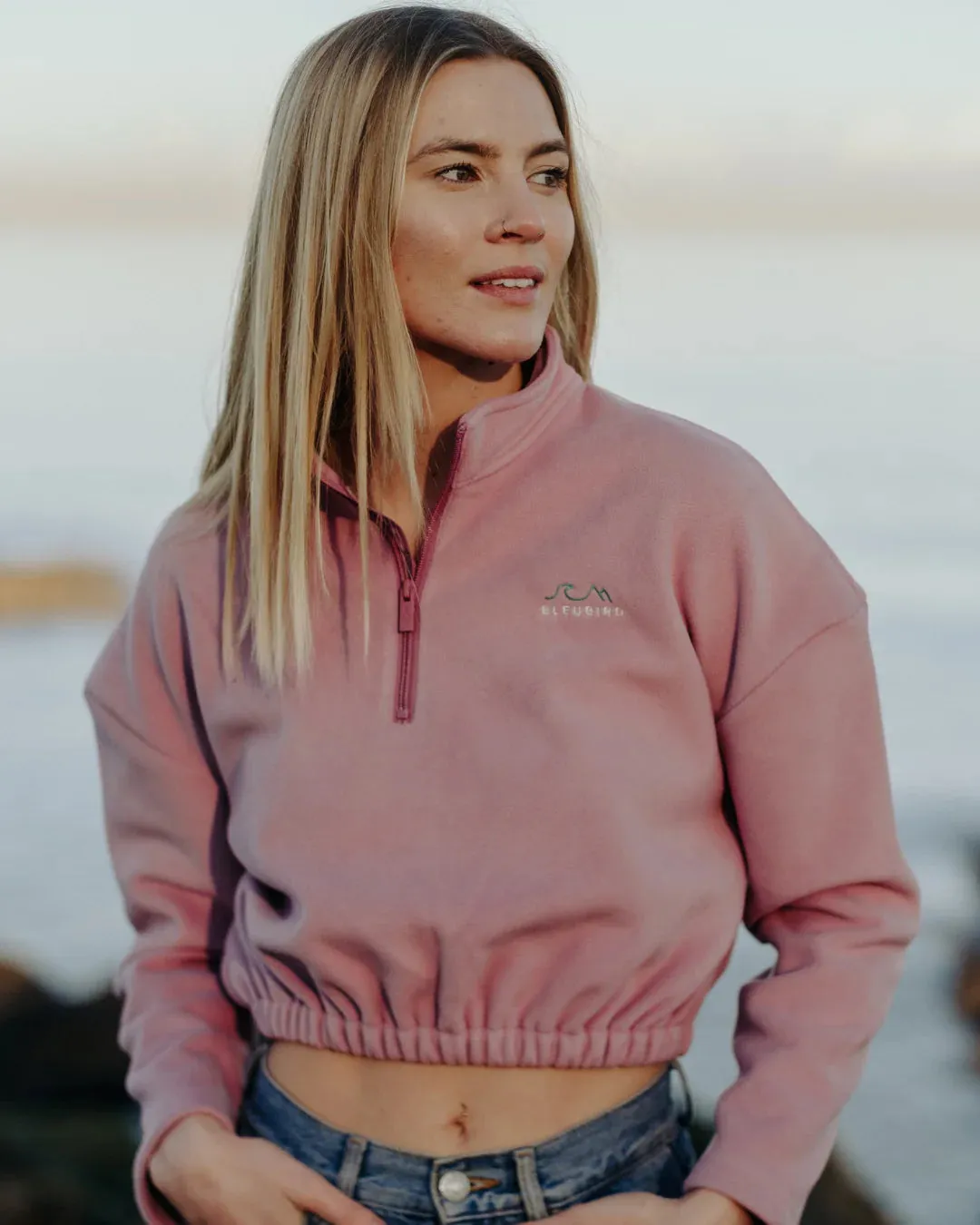 CROPPED FLEECE  - DUSTY PINK