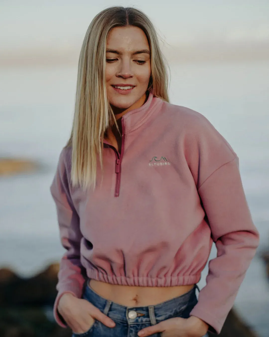 CROPPED FLEECE  - DUSTY PINK