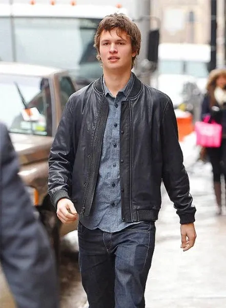 Elegant Ansel Elgort Leather Jacket By TJS