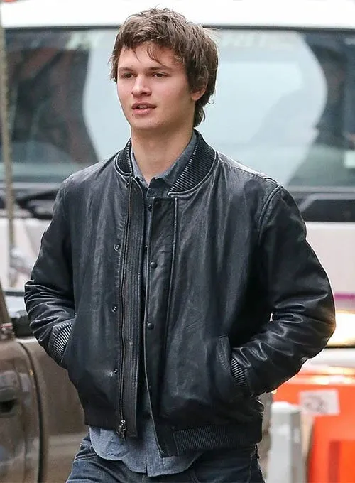 Elegant Ansel Elgort Leather Jacket By TJS