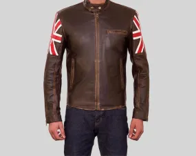 Elegant Brown Biker Vintage British Leather Jacket