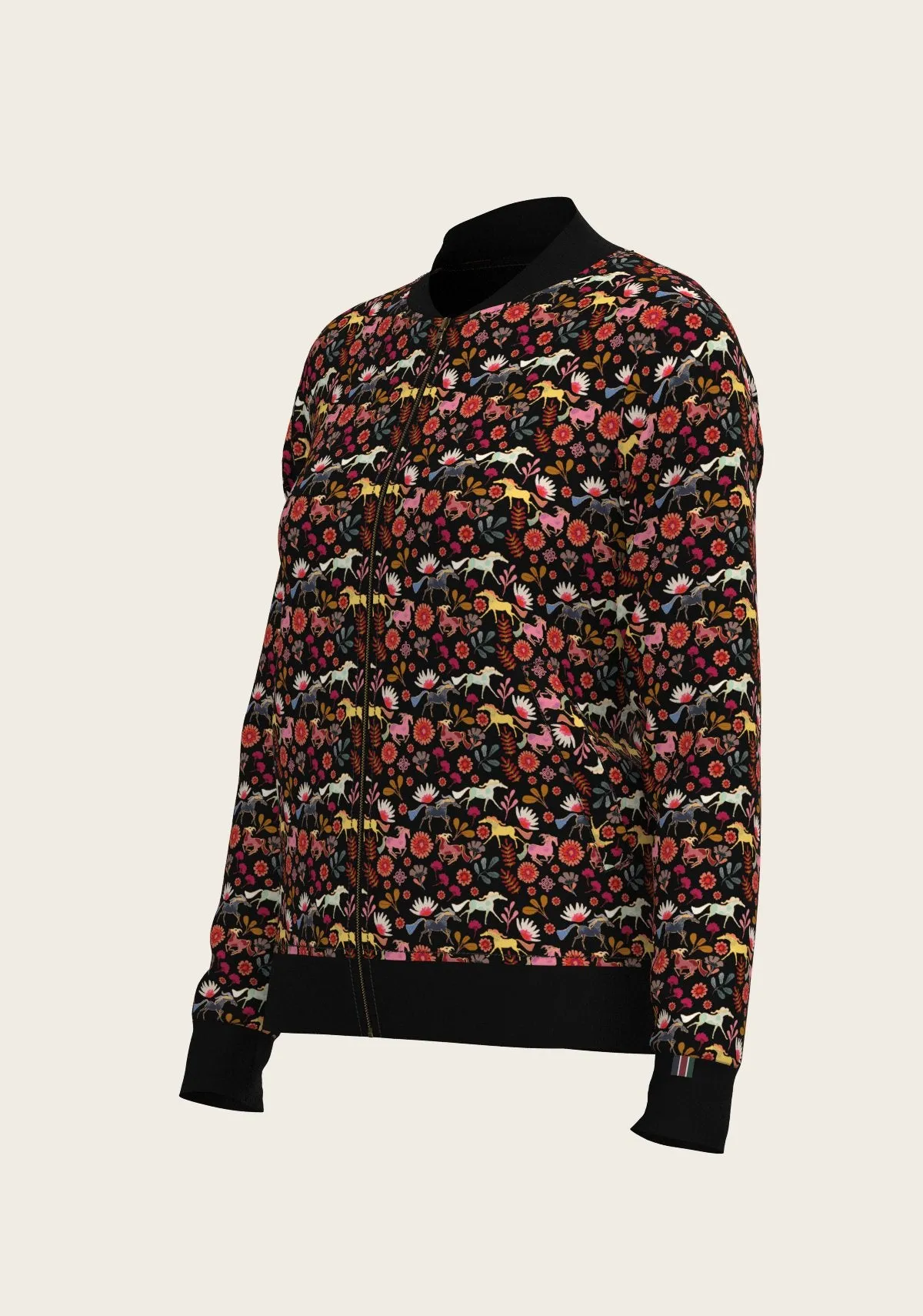  Espoir Equestrian Bouquet on Black Reversible Jacket