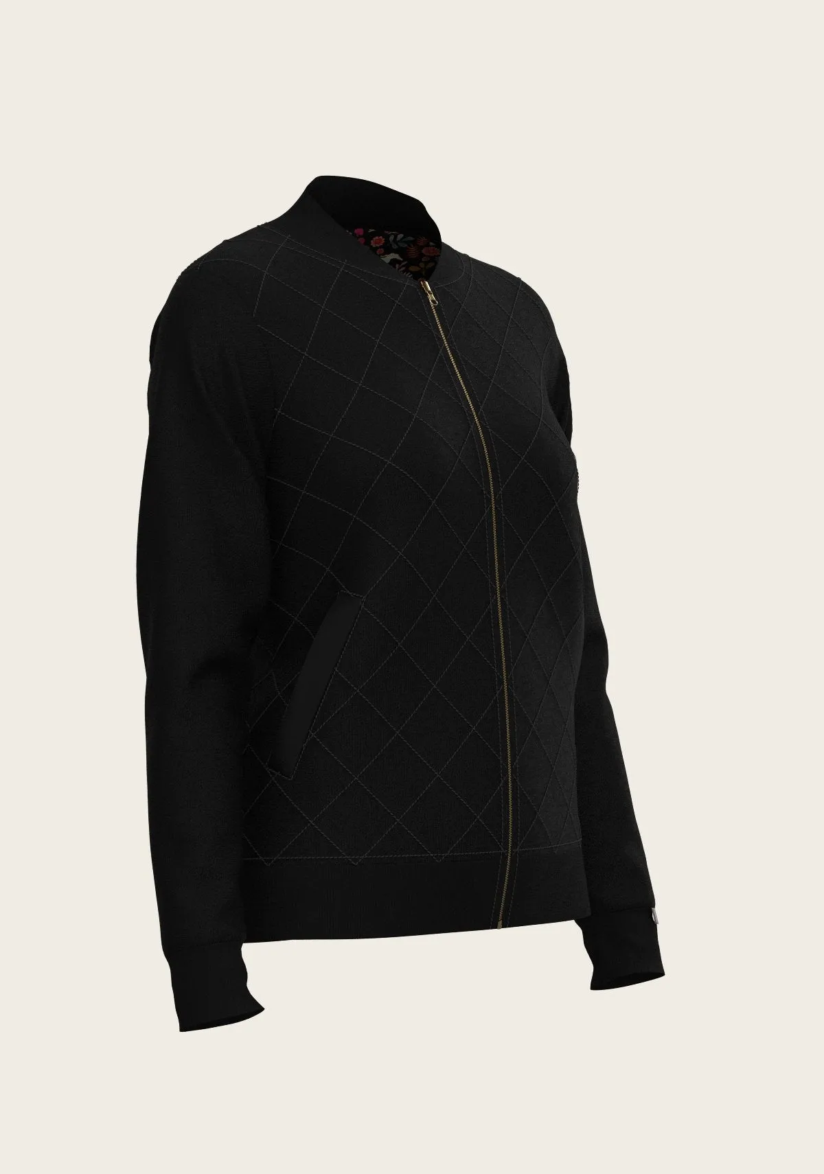  Espoir Equestrian Bouquet on Black Reversible Jacket