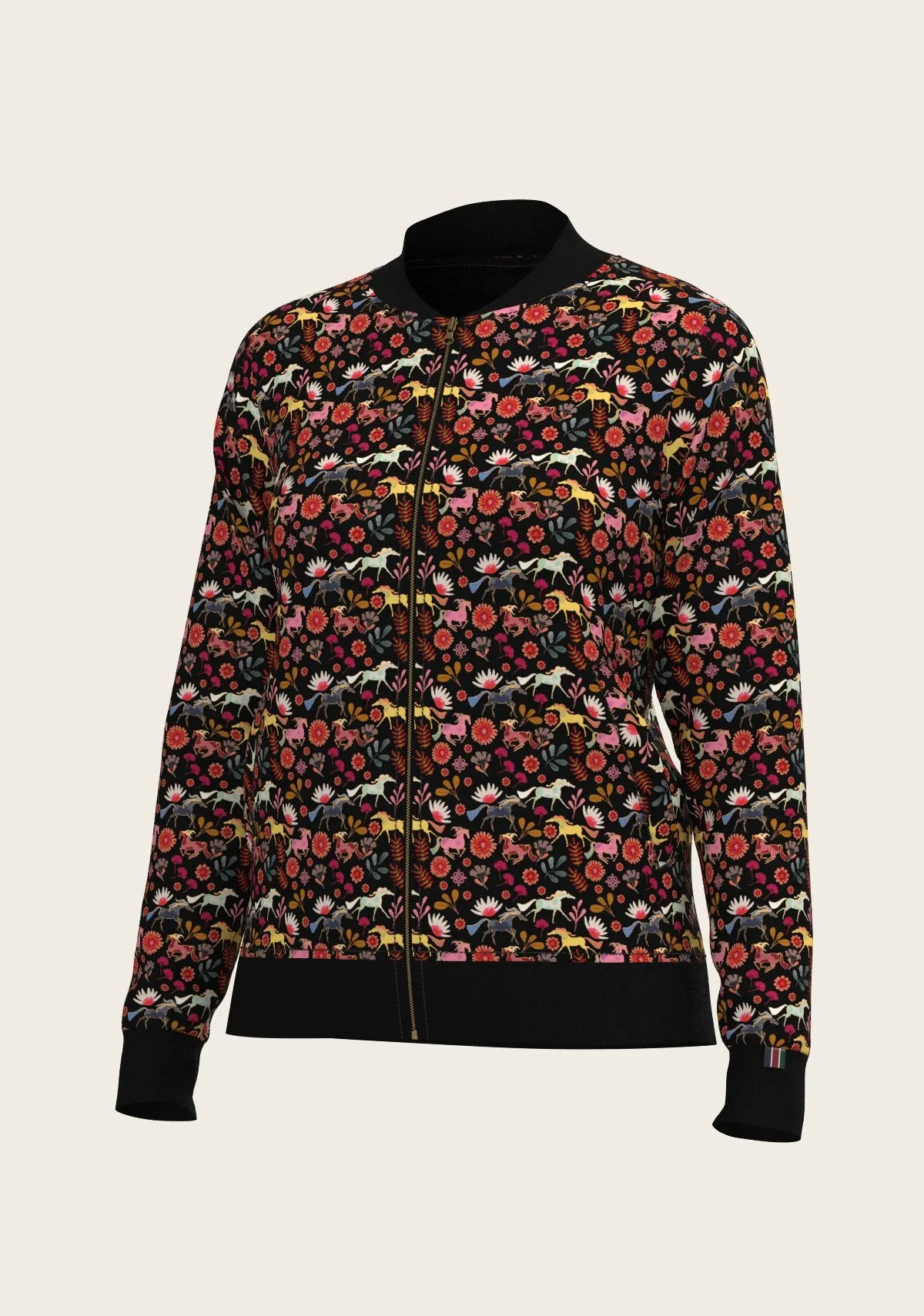  Espoir Equestrian Bouquet on Black Reversible Jacket