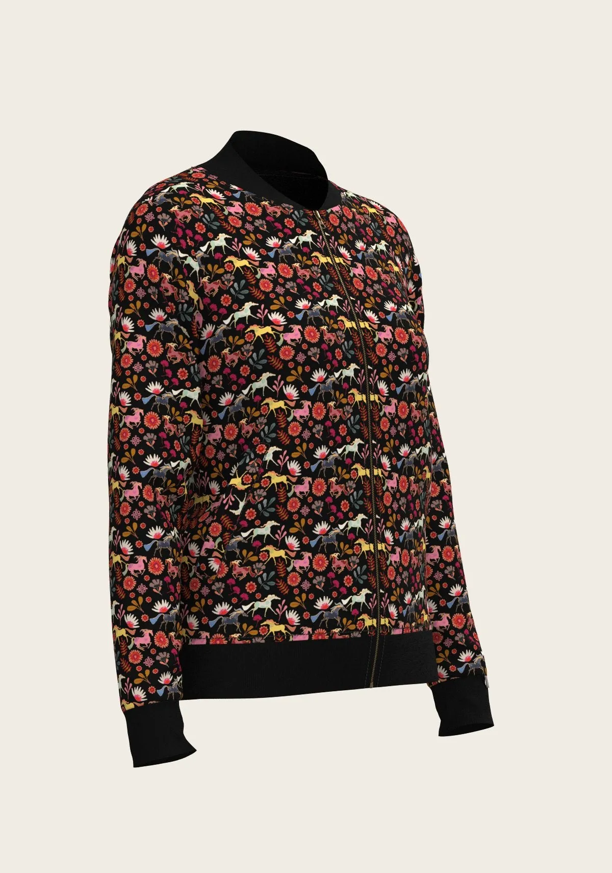  Espoir Equestrian Bouquet on Black Reversible Jacket