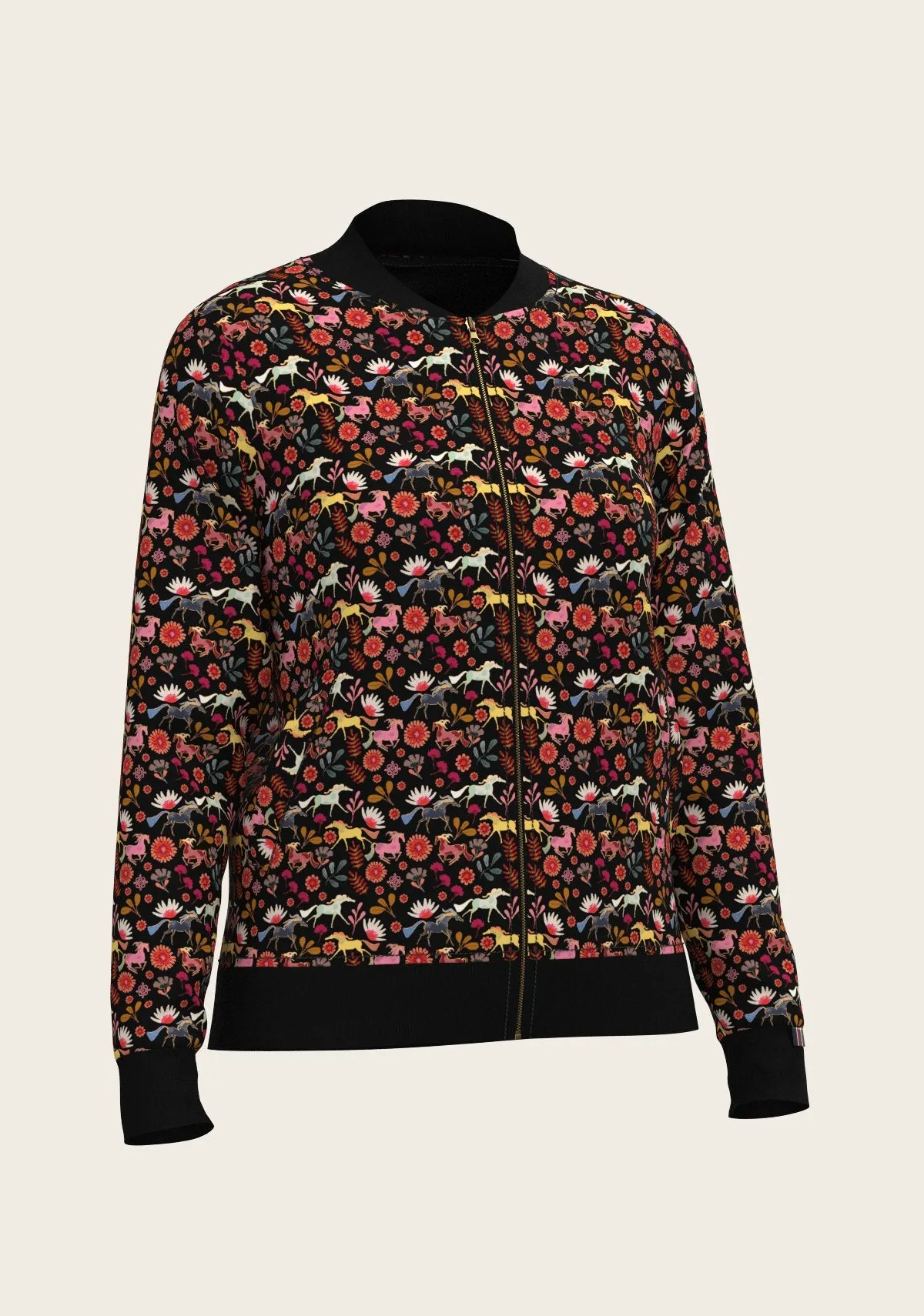  Espoir Equestrian Bouquet on Black Reversible Jacket