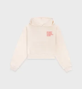 Exercise Often Cropped Hoodie - Cream