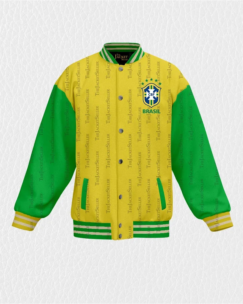 FIFA World Cup 2022 | Brazil Flag Color Jacket For Men and Women | Wool Jacket