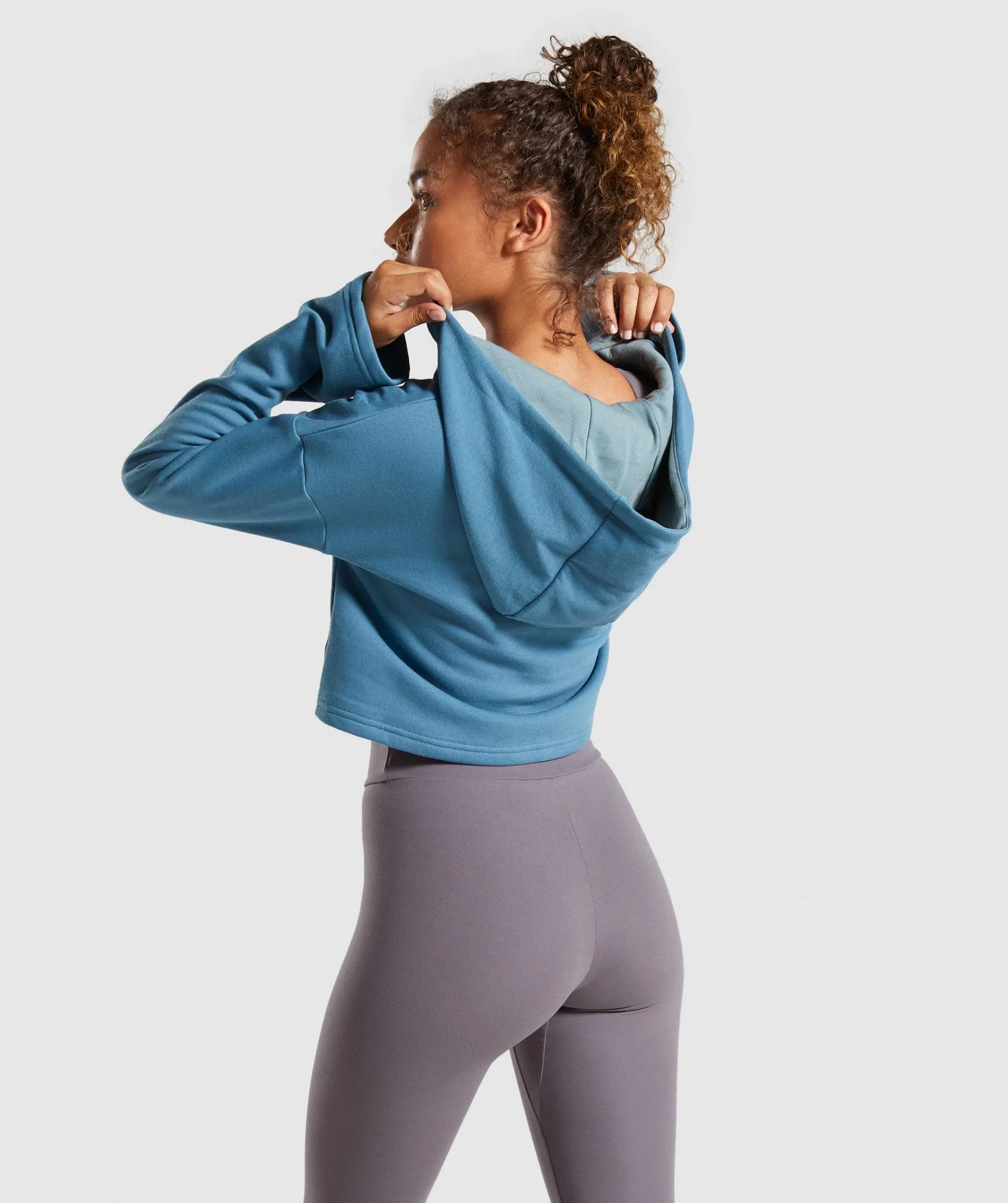 Gymshark Solo Cropped Hoodie - Teal