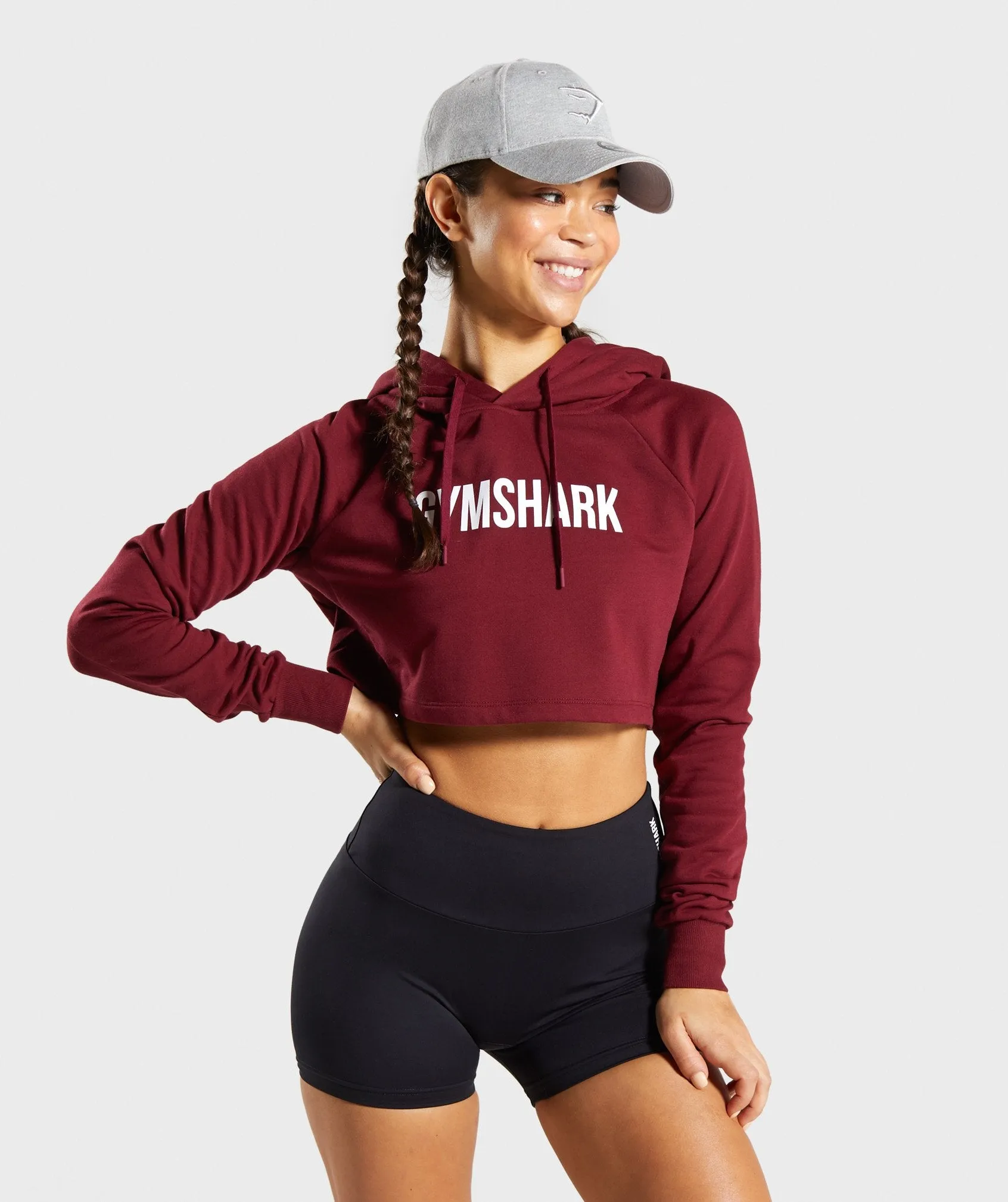 Gymshark Training Cropped Hoodie - Claret