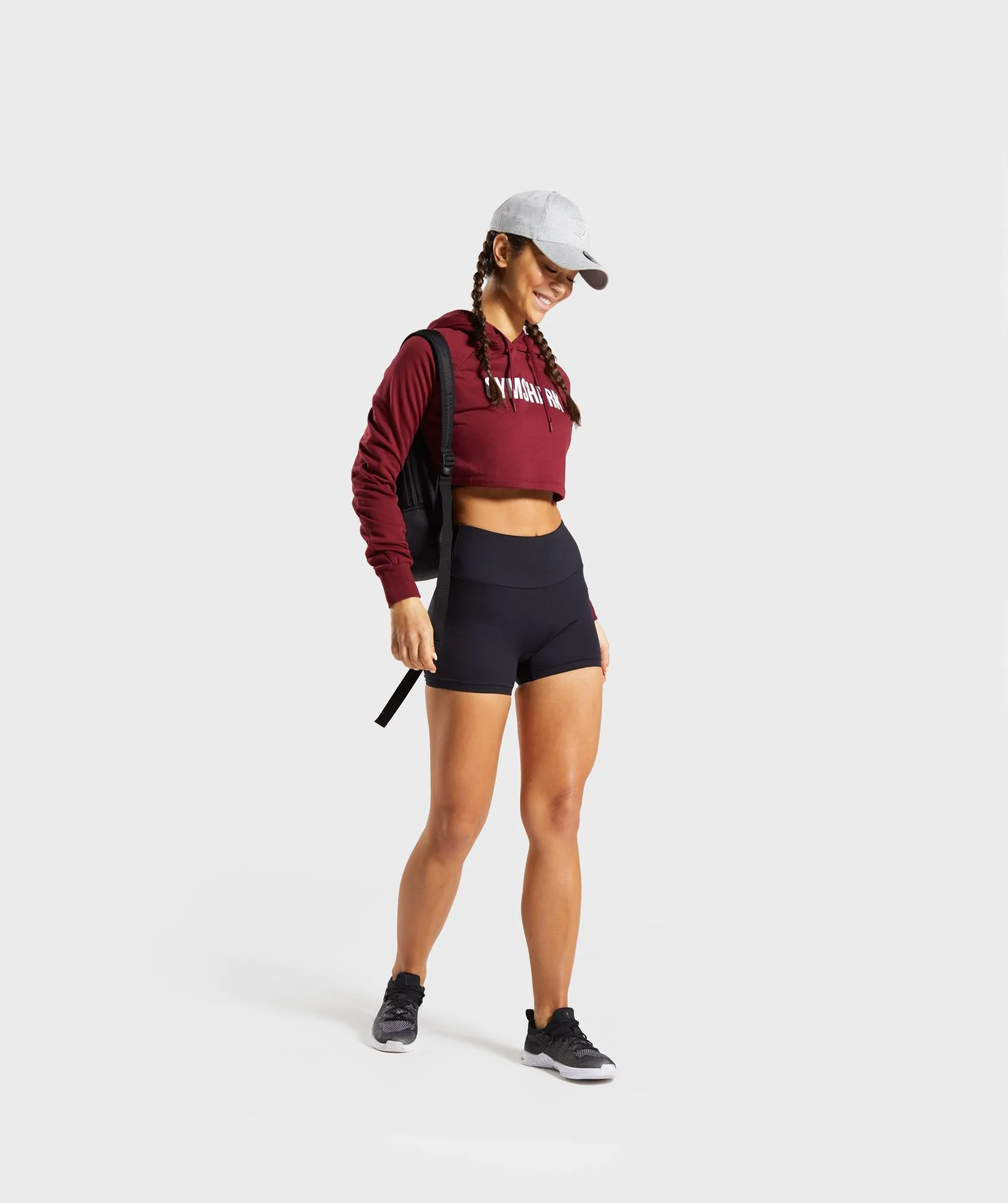 Gymshark Training Cropped Hoodie - Claret