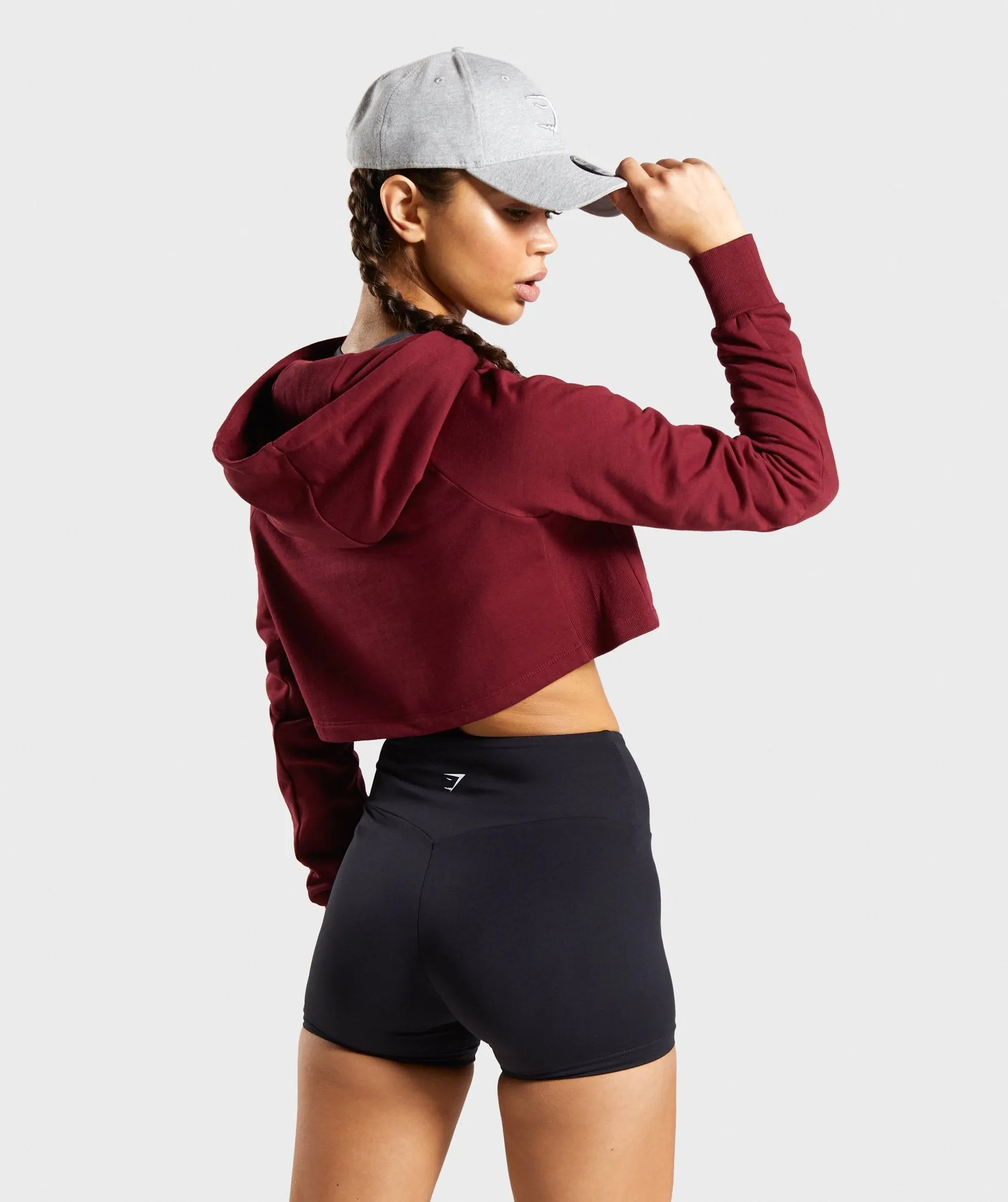 Gymshark Training Cropped Hoodie - Claret