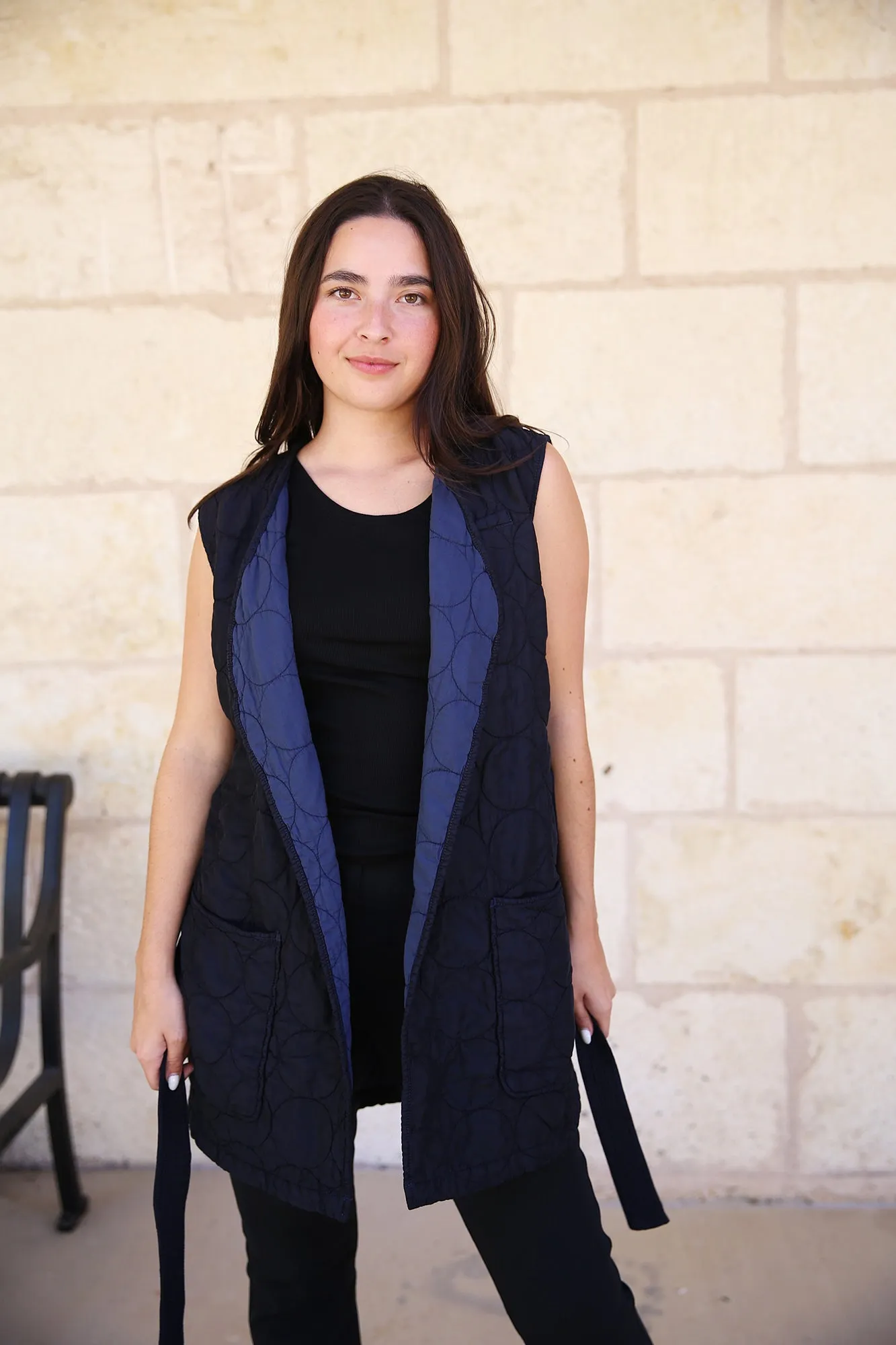 Lucca Quilted Vest Licorice Black