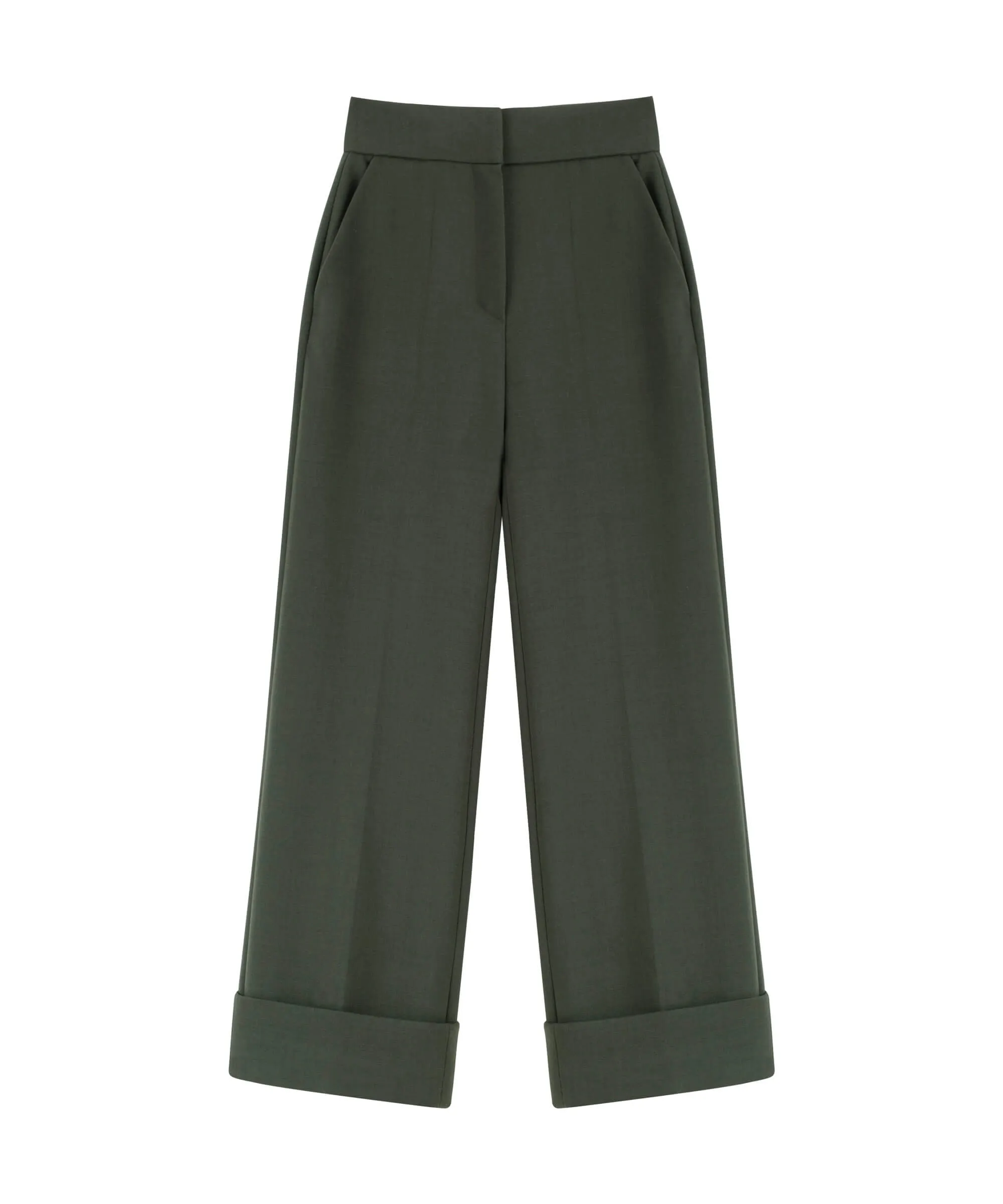 Machka Wide Leg Tencel Casual Pants Khaki