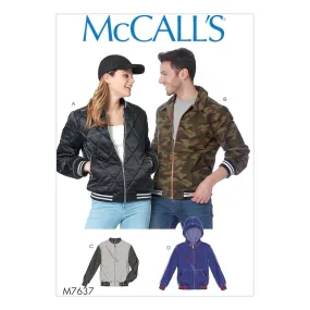 McCall's Pattern M7637 Misses' and Men's bomber Jackets