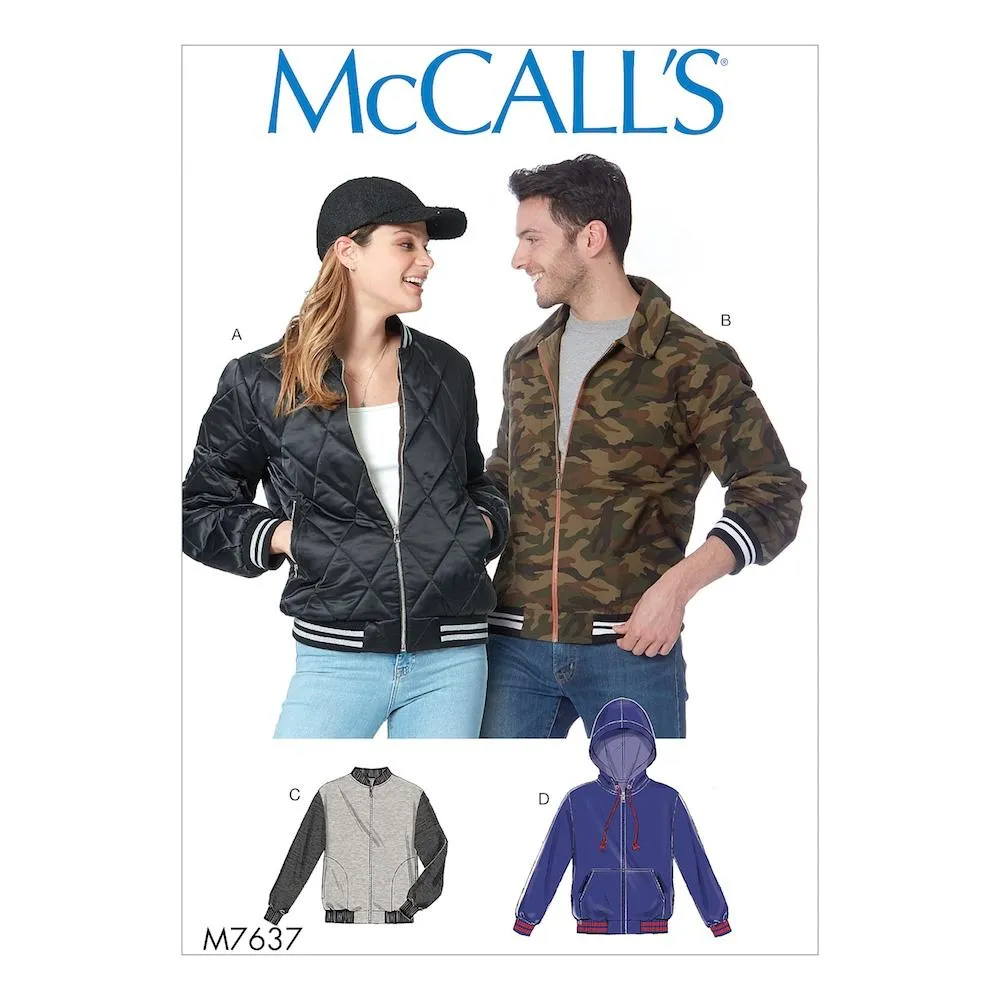 McCall's Pattern M7637 Misses' and Men's bomber Jackets