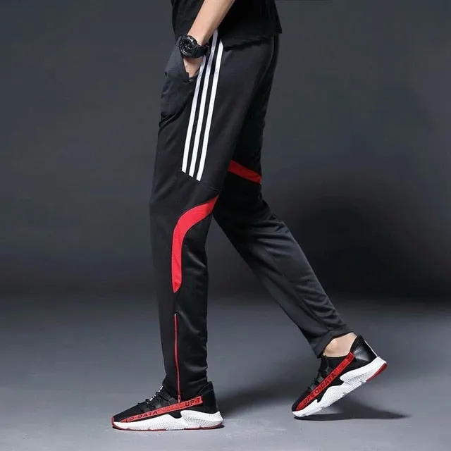 Men Sports Running Pants zipper Pockets Athletic