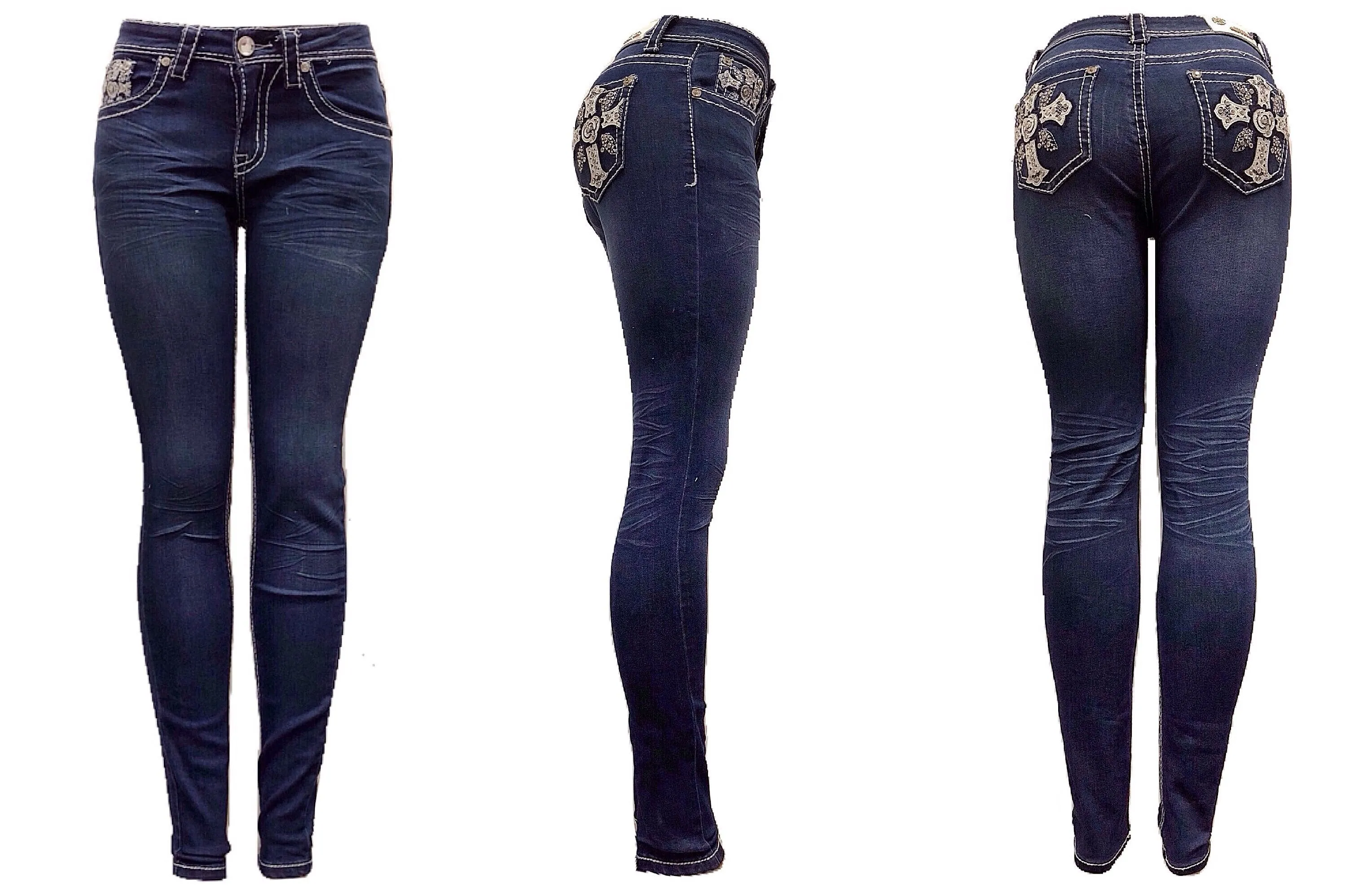 Mid-Rise Skinny Denim Push-Up Jeans