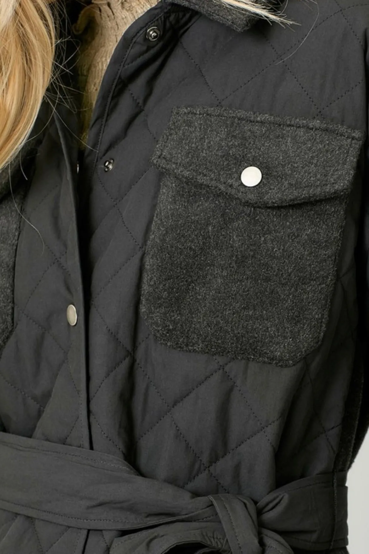 Mixed Media Quilted Jackets - 2 Colors! - FINAL SALE