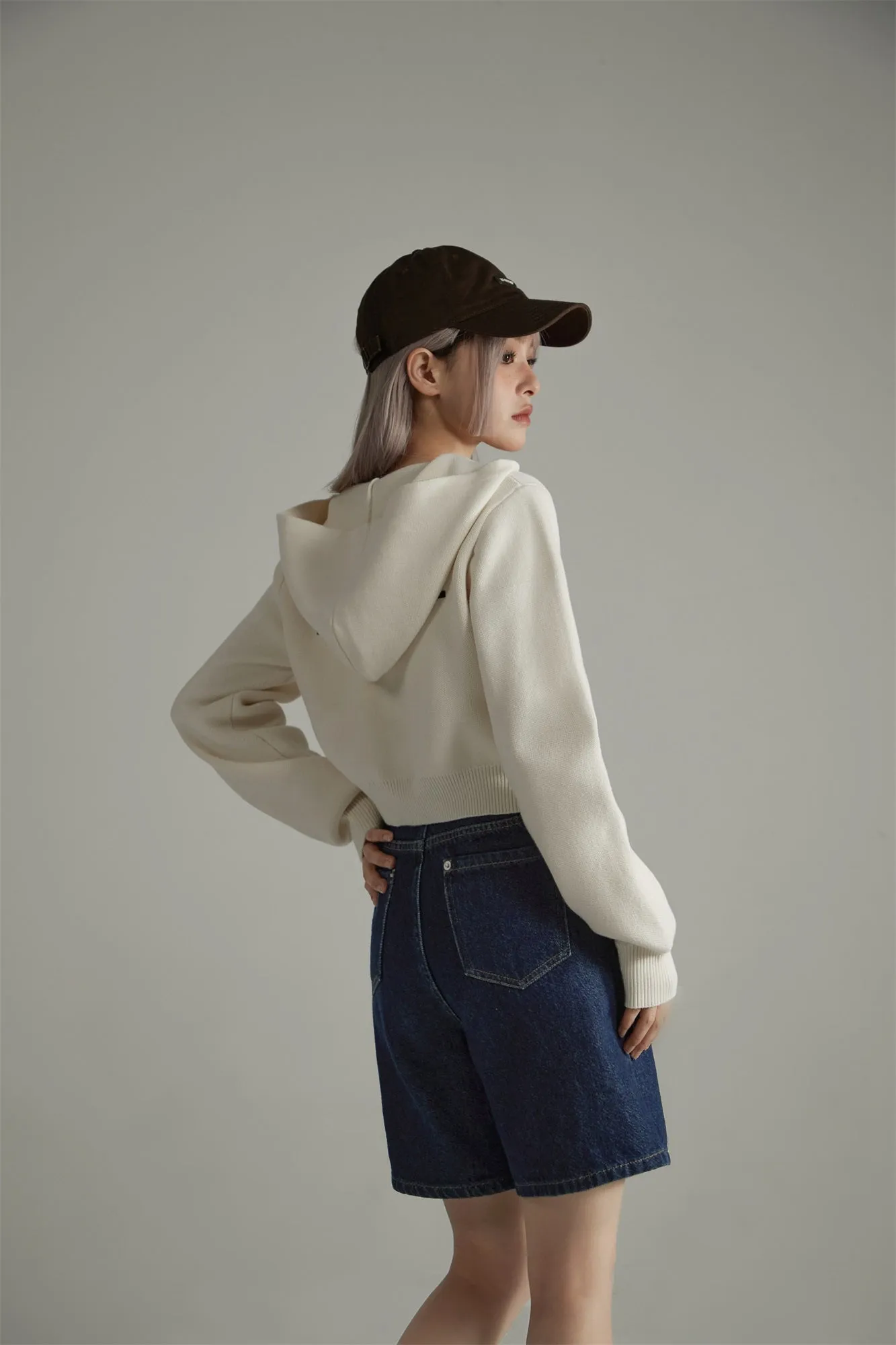 Noe Cropped Knit Hoodie