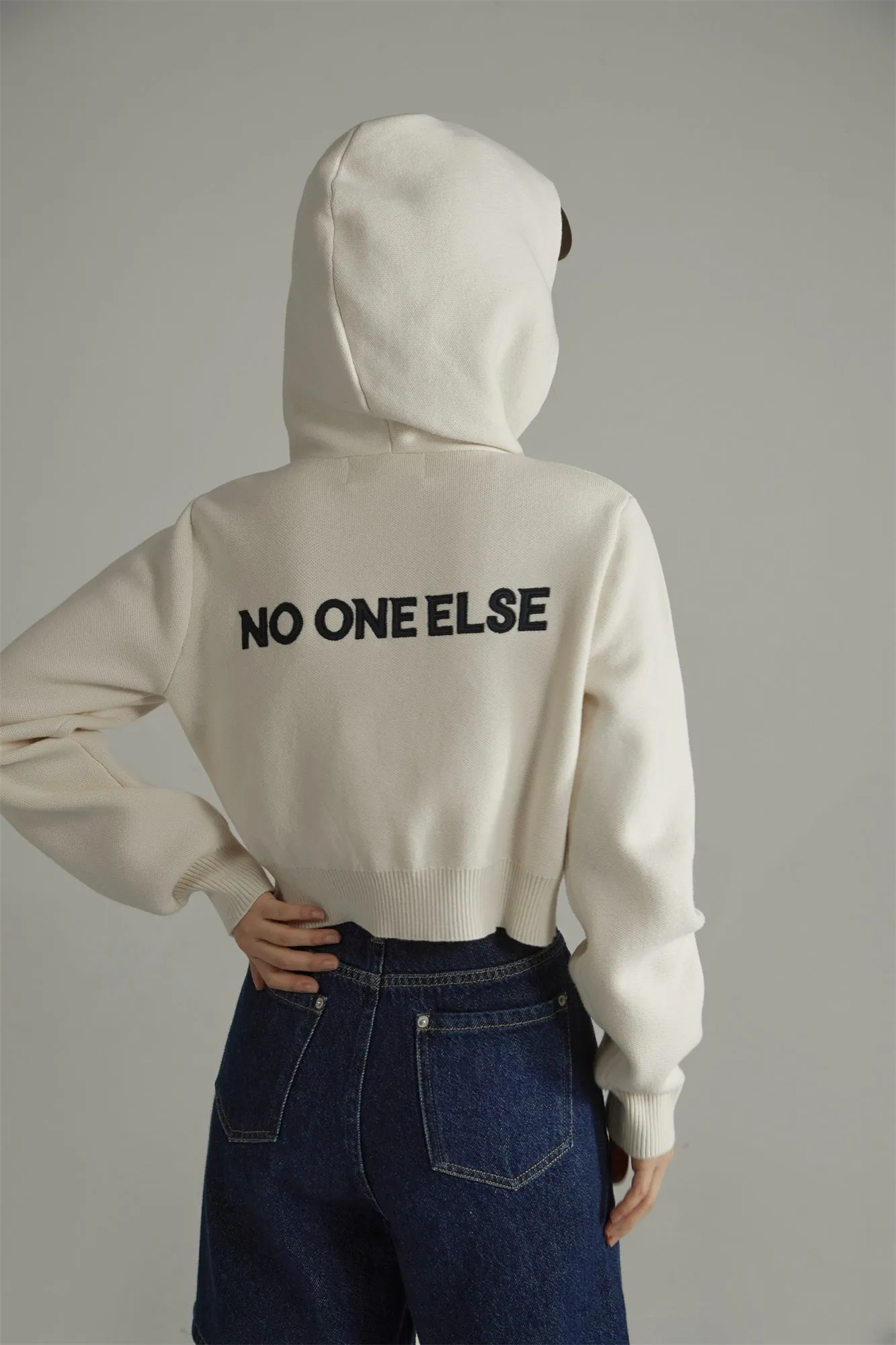 Noe Cropped Knit Hoodie