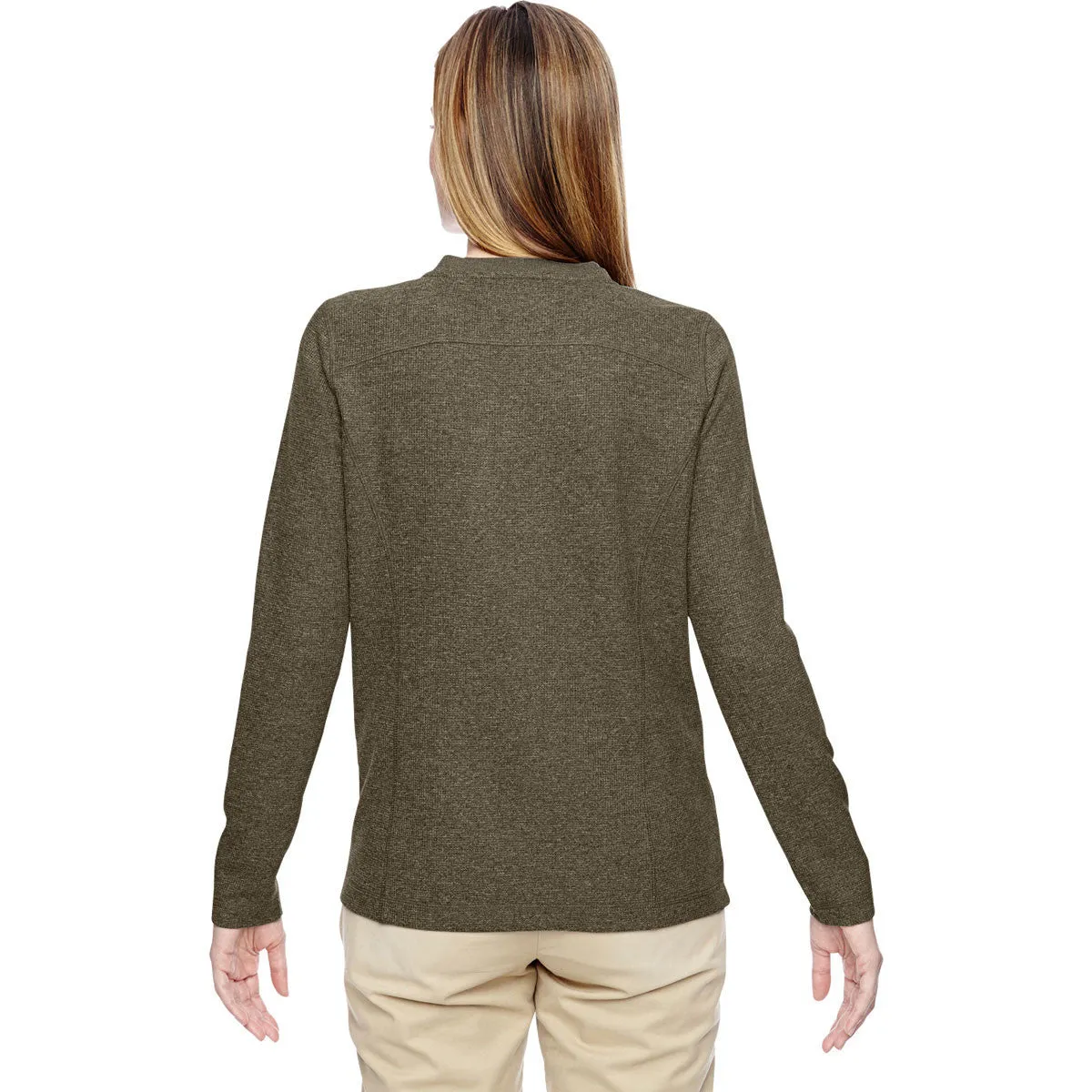 North End Women's Dark Oakmoss Excursion Nomad Performance Waffle Henley