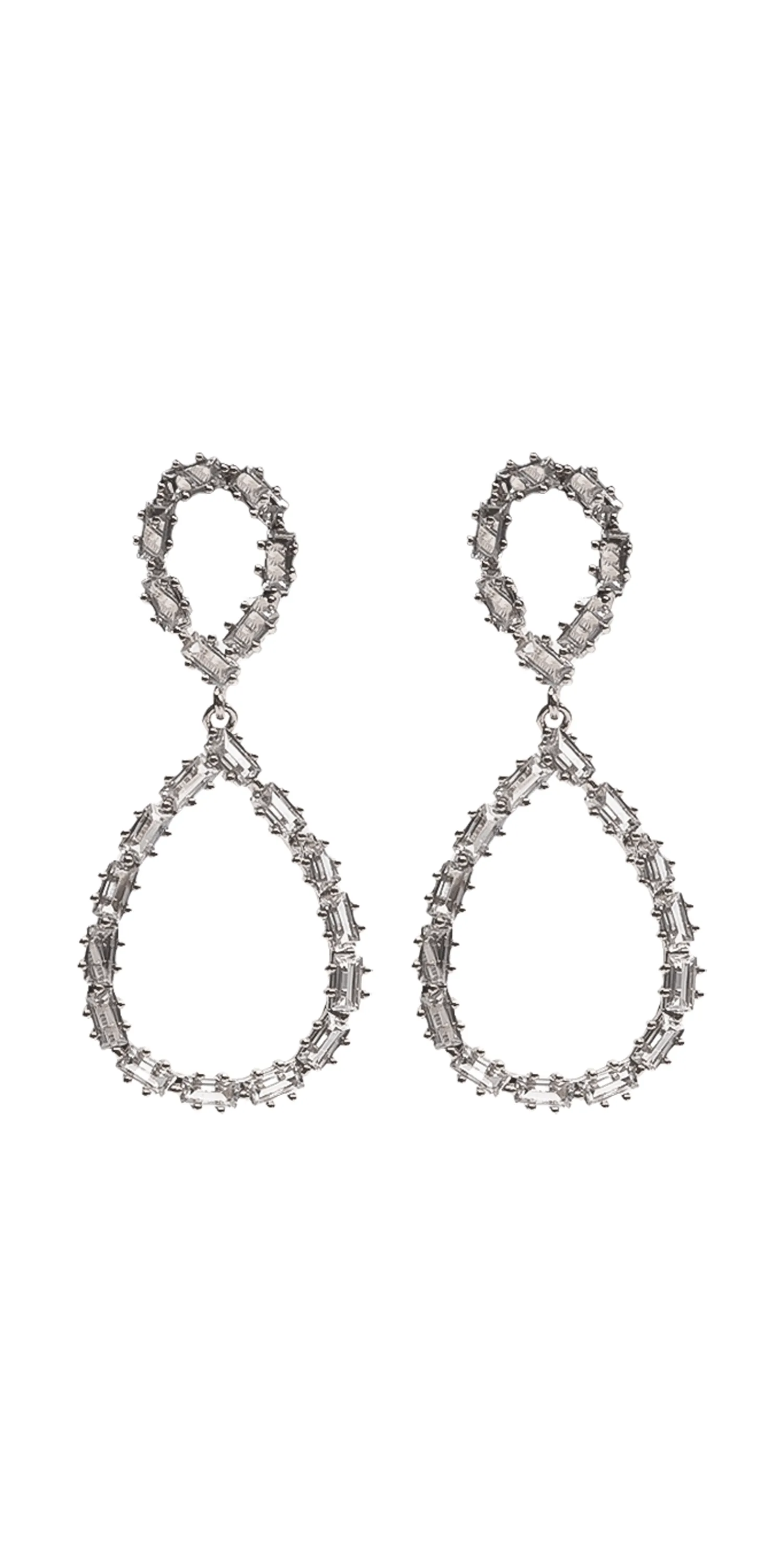 Open Teardrop Cubic Zirconia Earrings