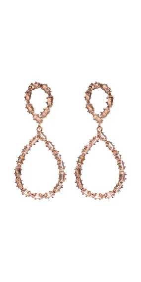 Open Teardrop Cubic Zirconia Earrings