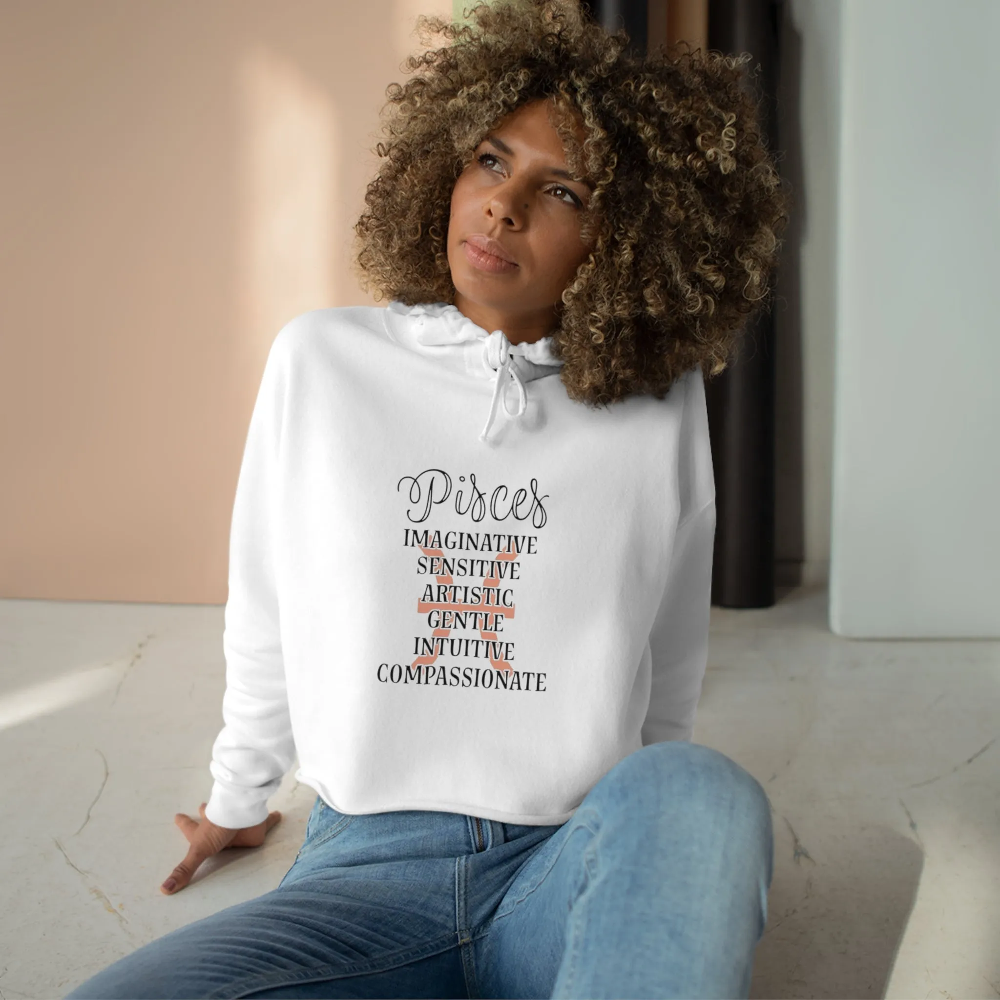 pisces zodiac character Crop Hoodie