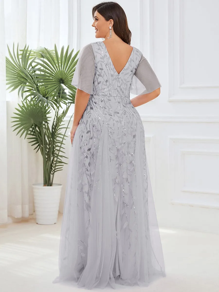 Plus Size Floor Length Formal Evening Gowns for Weddings