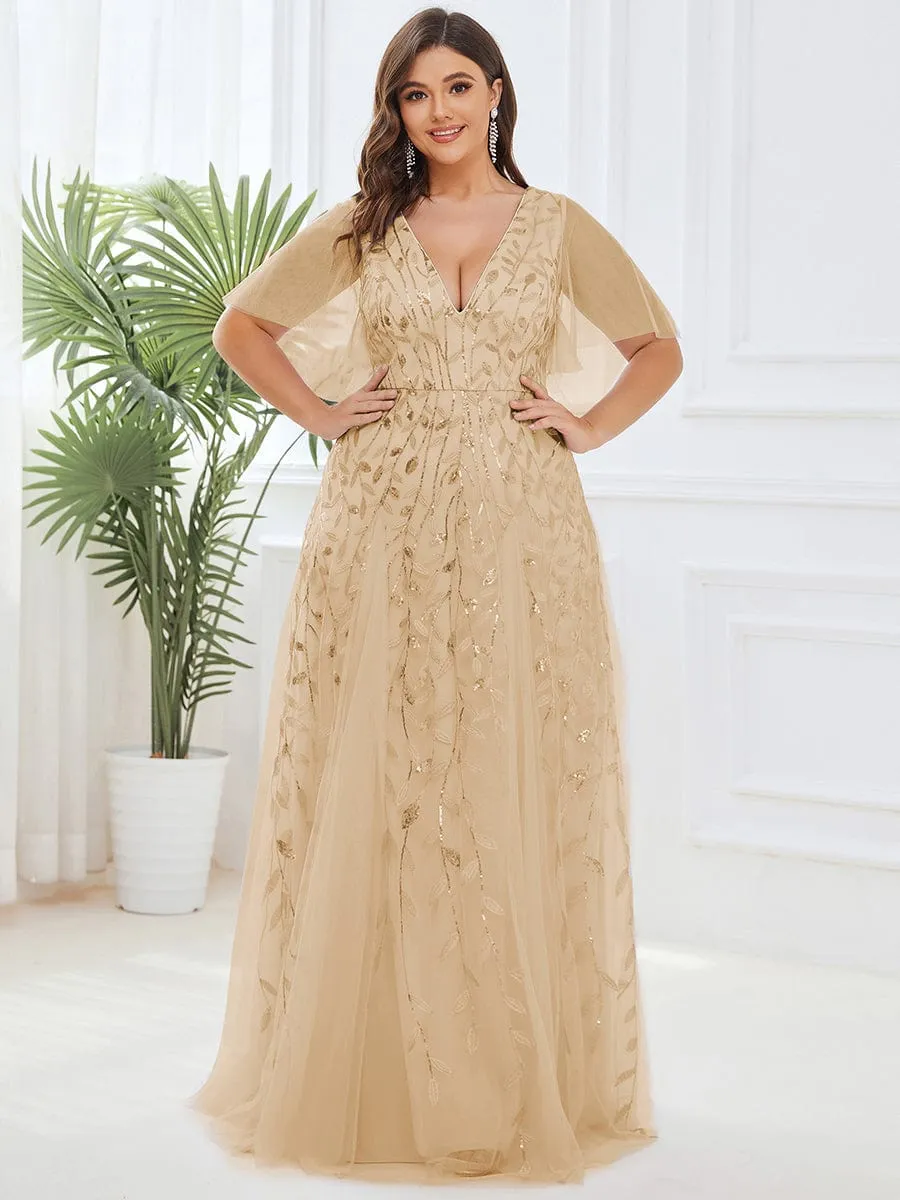 Plus Size Floor Length Formal Evening Gowns for Weddings