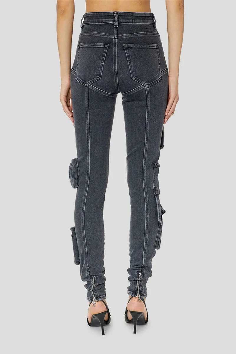 PM0344 Cargo Style Stretch Jeans