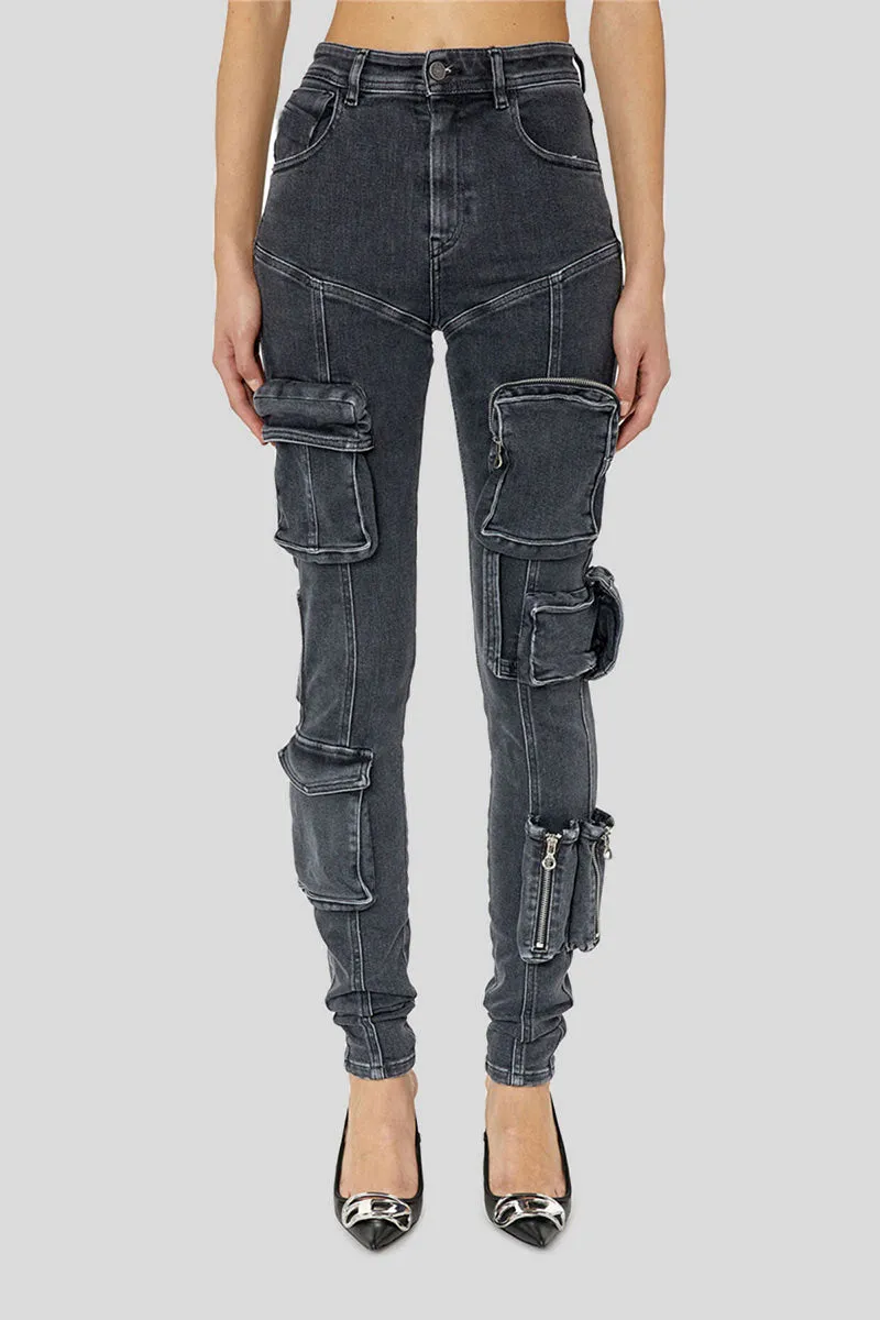 PM0344 Cargo Style Stretch Jeans